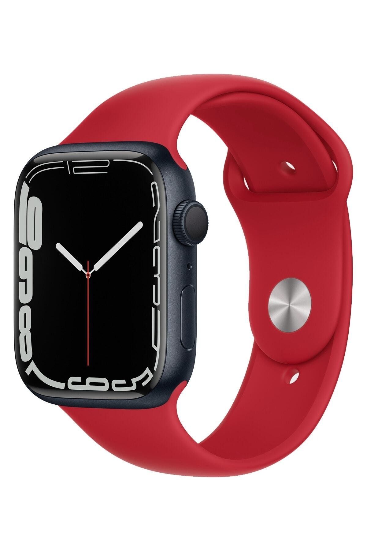 Cimricik Apple Watch 2 3 4 5 6 7 Se Uyumlu 42 Mm 44 Mm 45 Mm Silikon Kordon Kayış - Nar