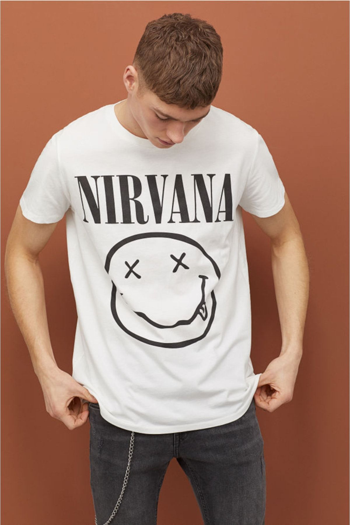 Köstebek Nirvana Beyaz Unisex T-shirt