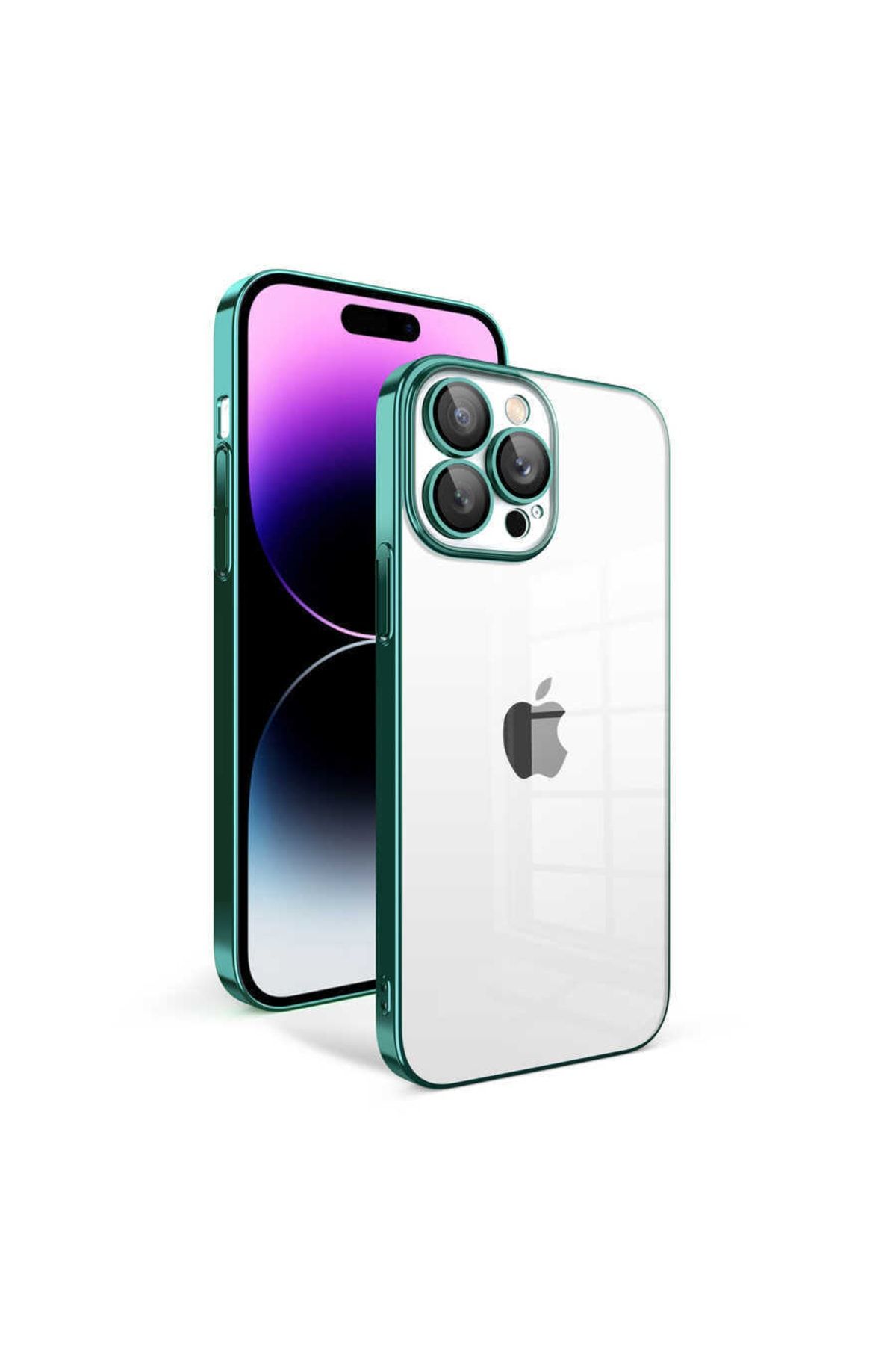 Genel Markalar Apple Iphone 13 Pro Max Uyumlu Kılıf Kamera Korumalı Renkli Çerçeveli Garaj Kapak
