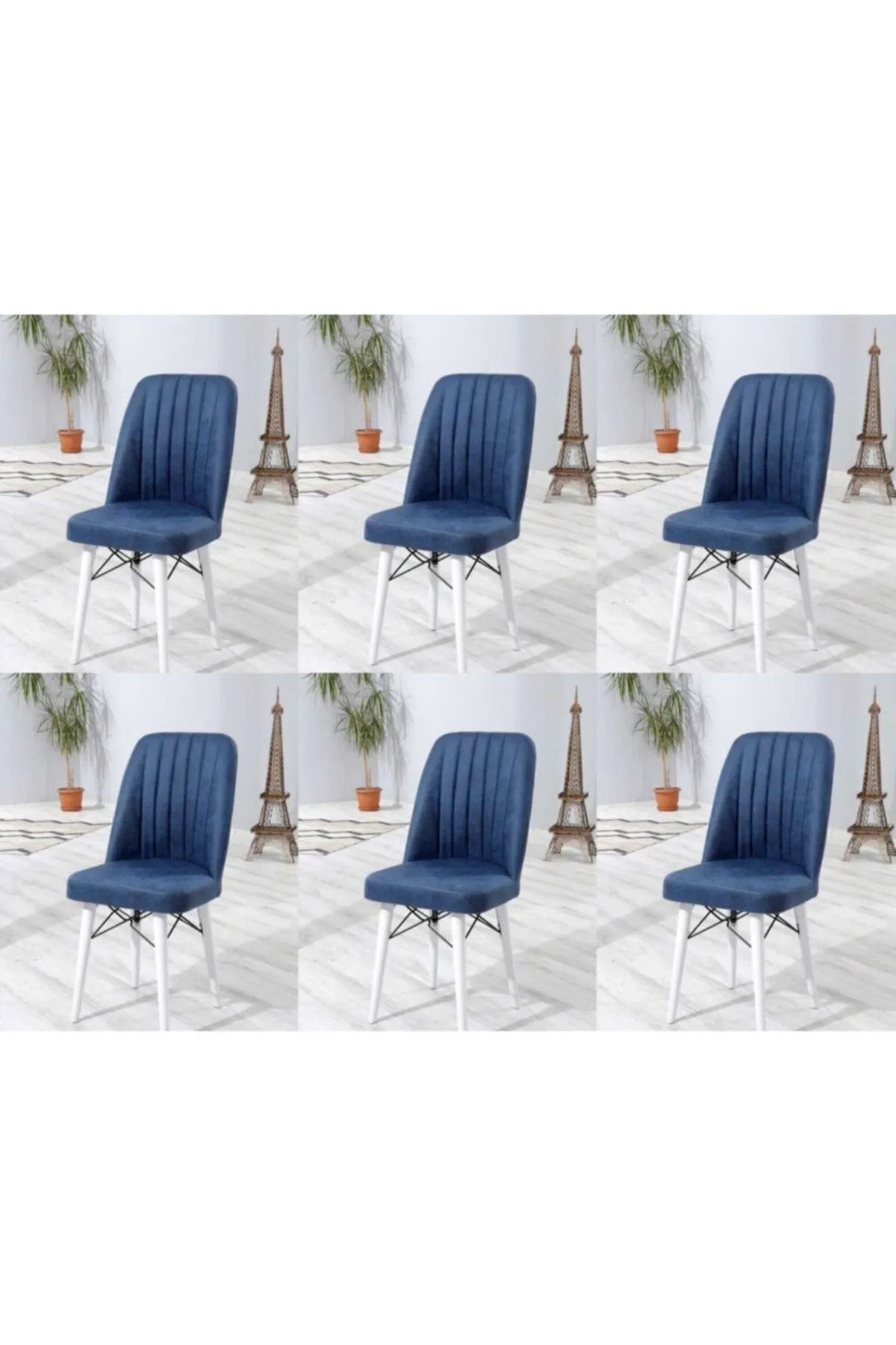 Totti Concept Ilayda Serisi 1.sınıf 6 Adet Mutfak Salon Yemek Masası Mutfak Masası Sandalyesi Lake Beyaz Boyalı
