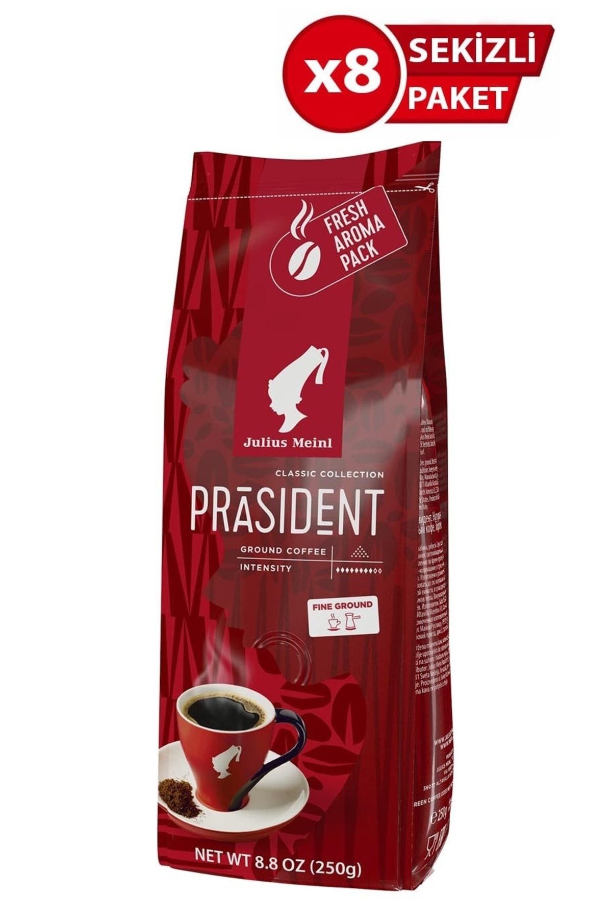 Julius Meinl President Filtre Kahve 250g X 8 Adet