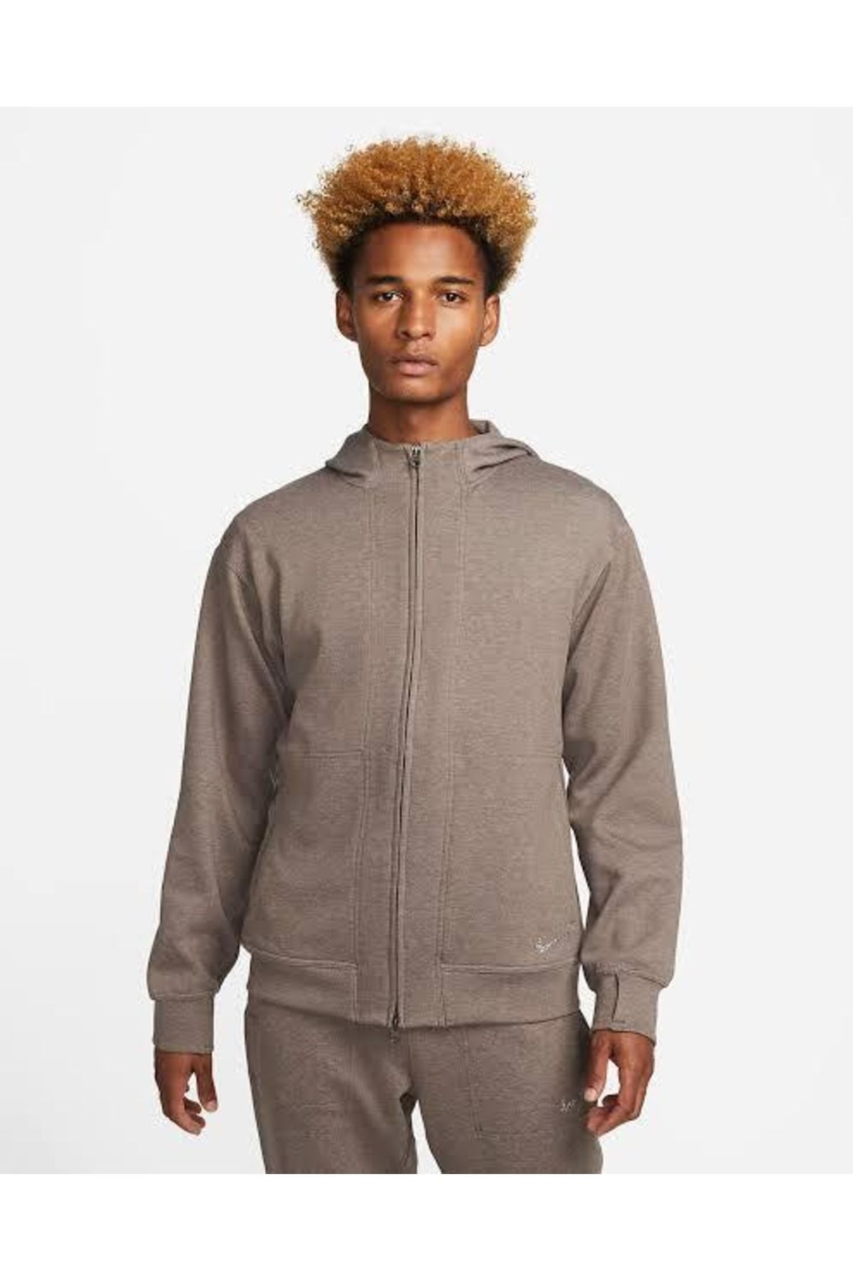 Nike Yoga Dri-fıt Tam Boy Fermuarlı Fleece Erkek Kapüşonlu Sweatshirt Dq4876-004