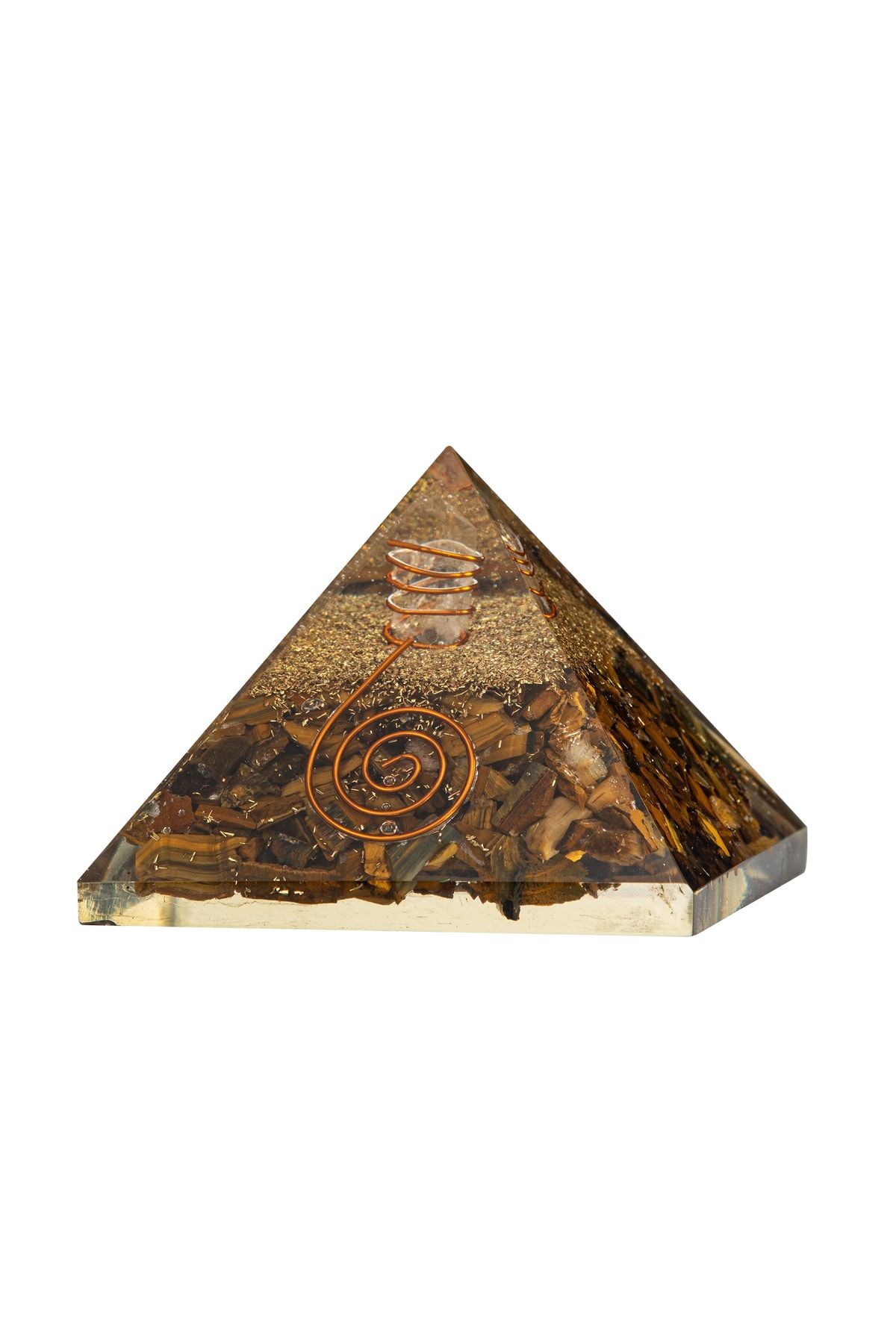 OSMANLI DOĞAL TAŞ Kaplan Gözü Doğal Taş Organit Piramit - 6cm