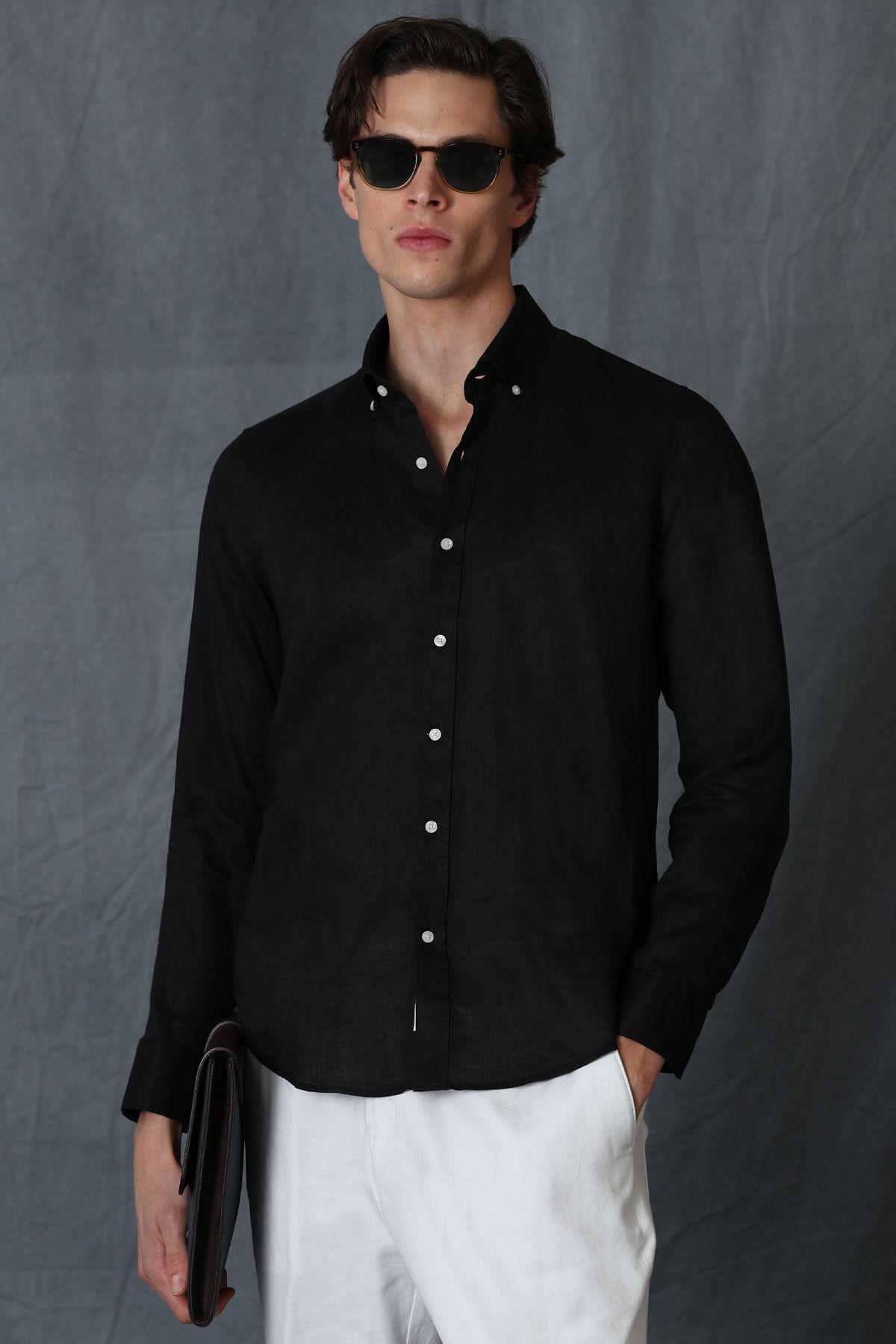 Lufian Pitaya Erkek Smart Gömlek Comfort Fit Siyah
