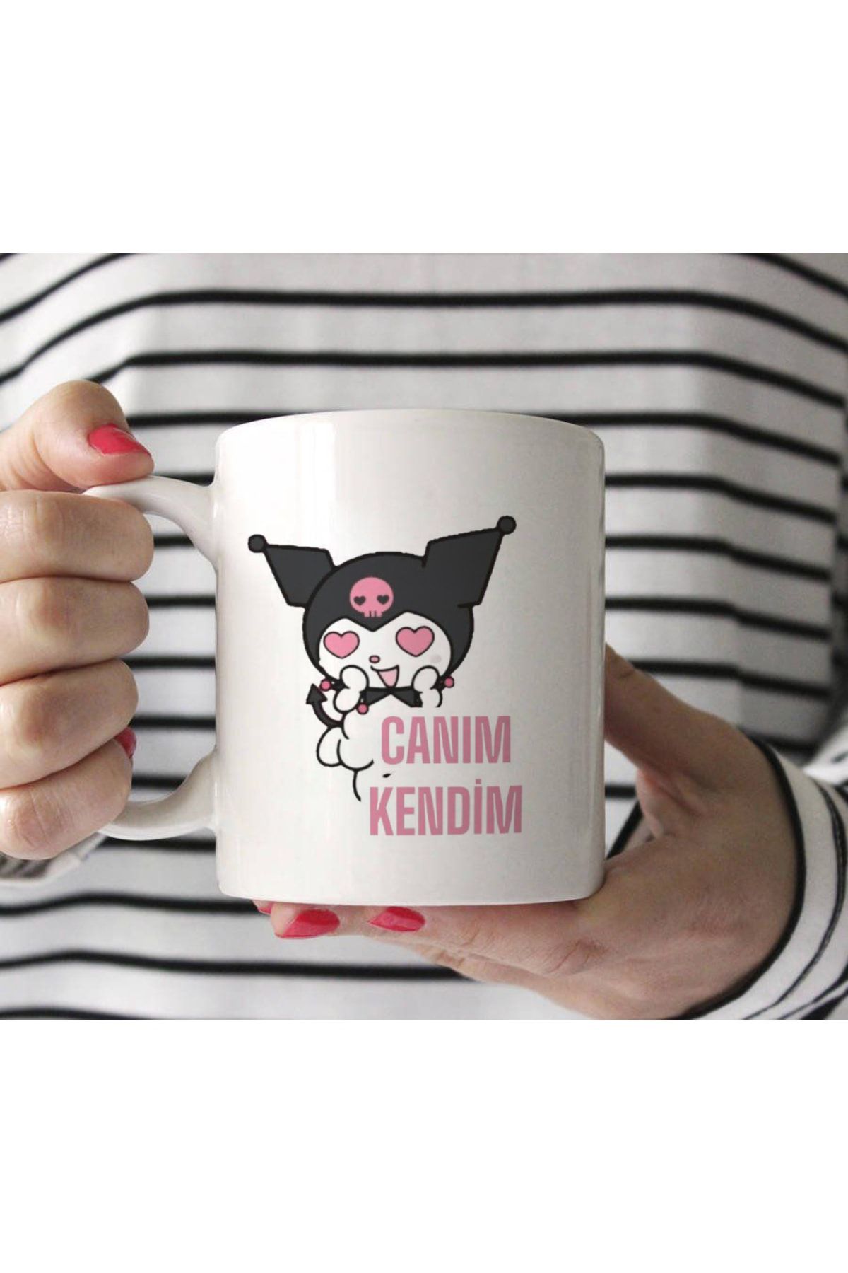 Yushi Club Beyaz Kupa Hello Kitty Kuromi - Canım Kendim