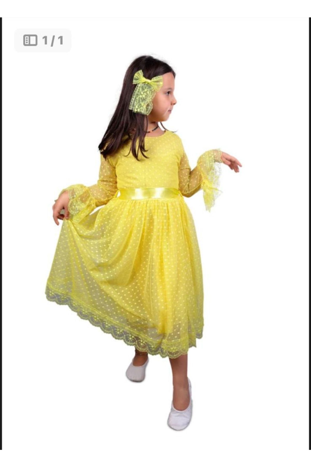 Nacar Kız Çocuk Elbise Gösteri Kıyafeti