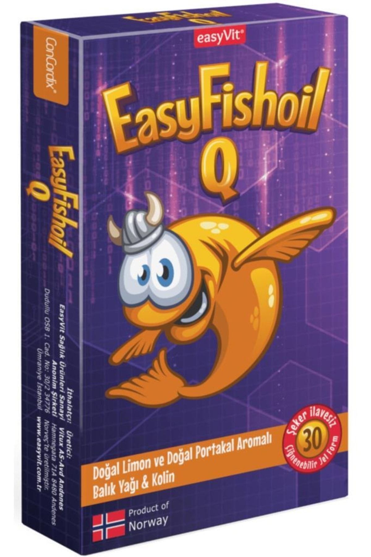 Easy Fishoil Easyfishoil Q Kids dha Kolin B6 B12 Vitamini ve Folik Asit  Çiğnenebilir 30 Tablet