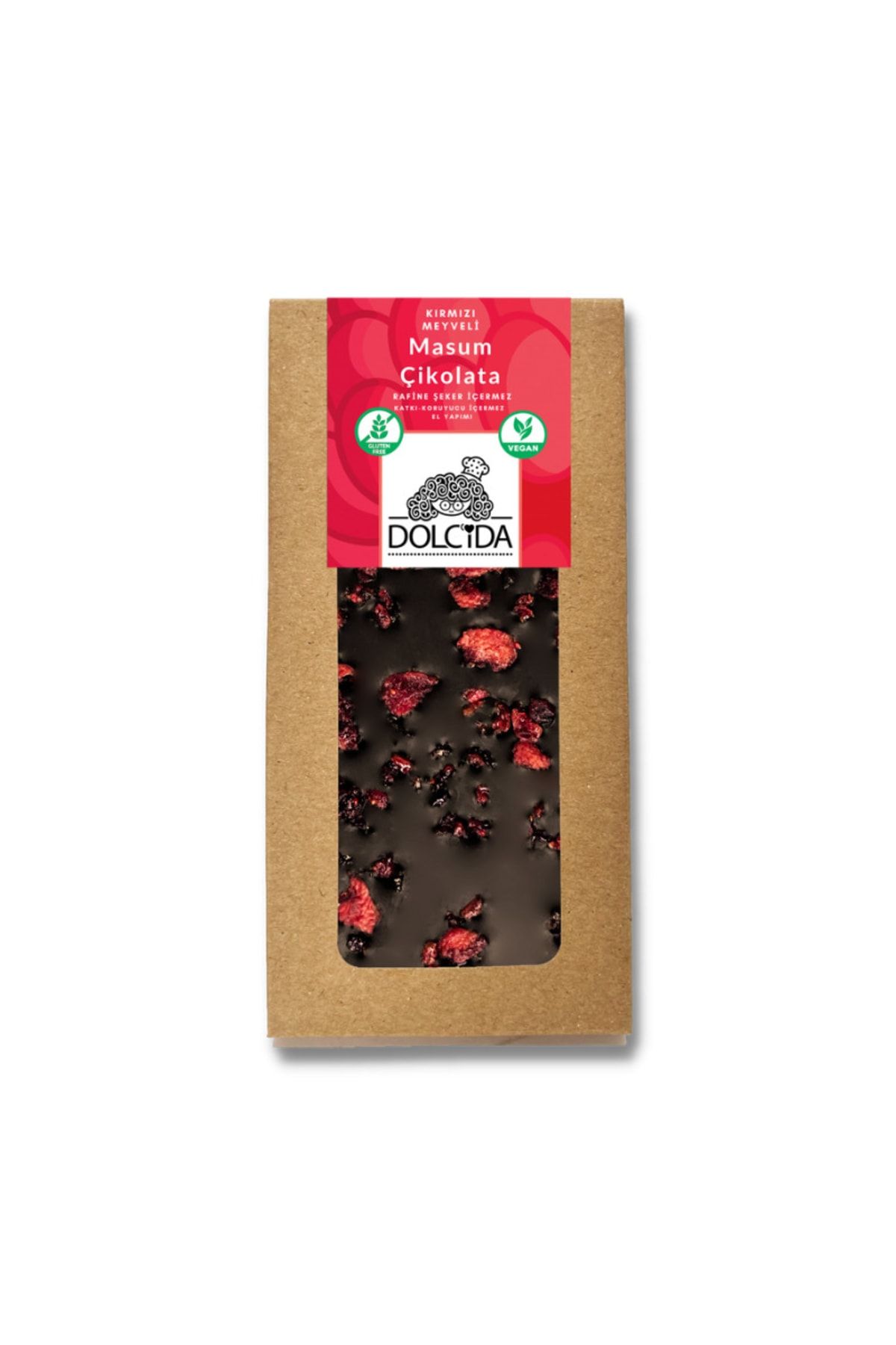 Dolc'ida Kırmızı Meyveli Masum Çikolata (Şeker Ilavesiz-vegan)