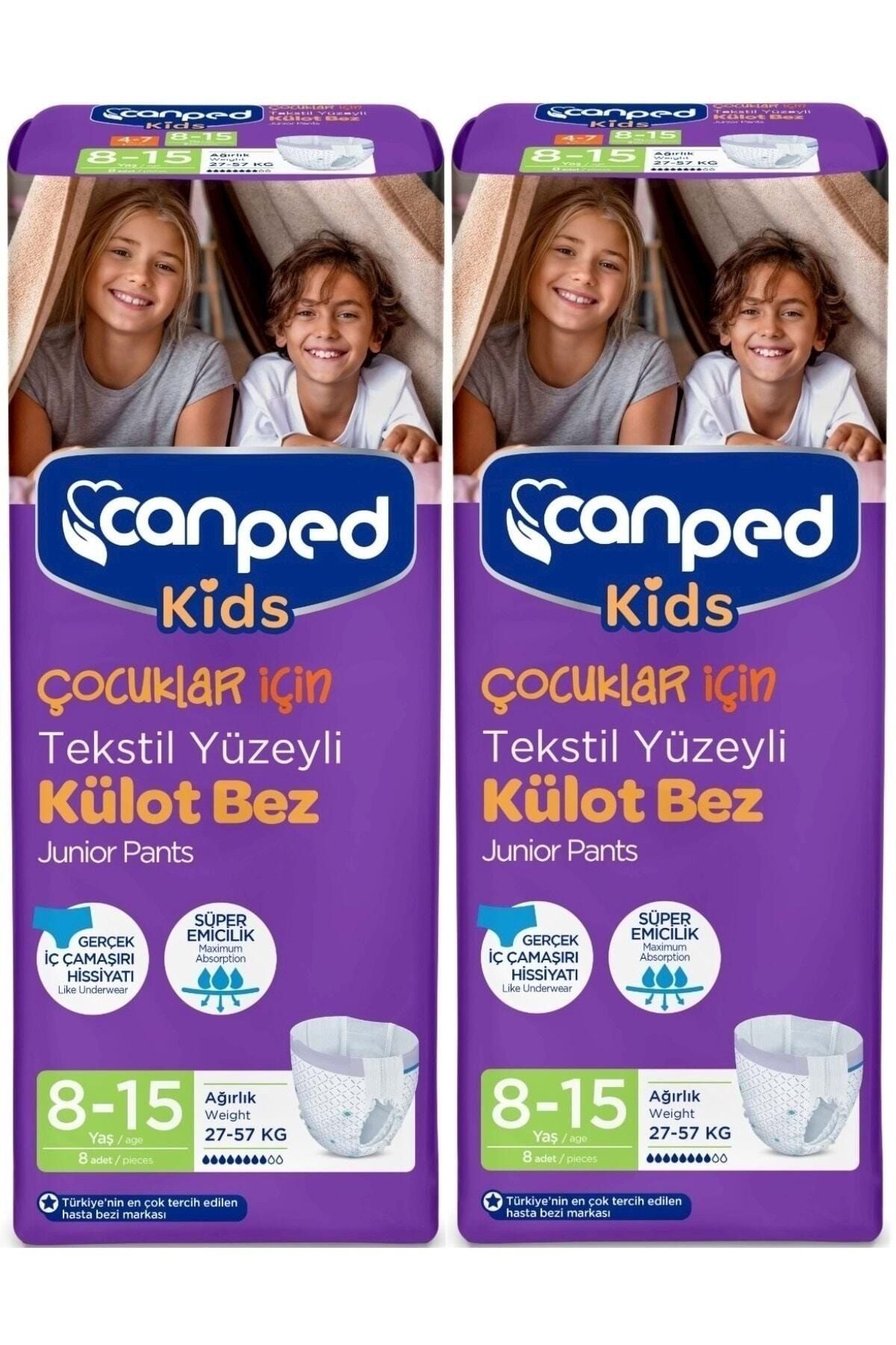 Canped Kids Tekstil 8-15 Yaş Çocuk Külot Bez 8'li 2 Paket