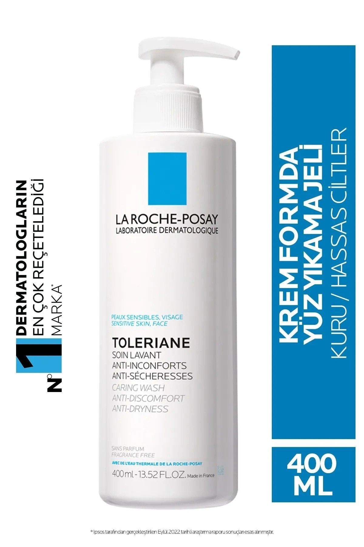La Roche Posay Toleriane Caring Wash - Hassas Ciltler Için Nemlendirici Yüz Ve Makyaj Temizleyici Jel 400 Ml