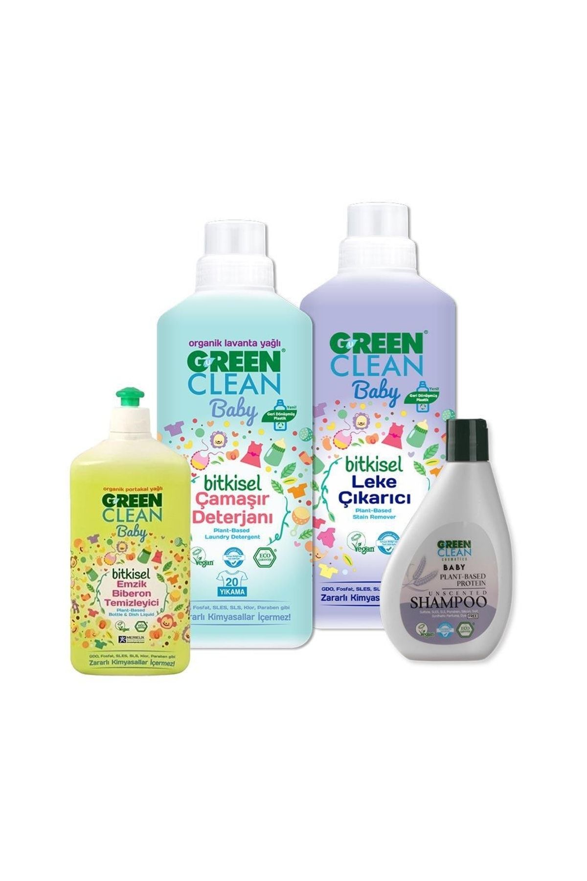 Green Clean Baby Şampuan, Leke Çıkarıcı, Çamaşır Deterjanı Ve Biberon Temizleyici