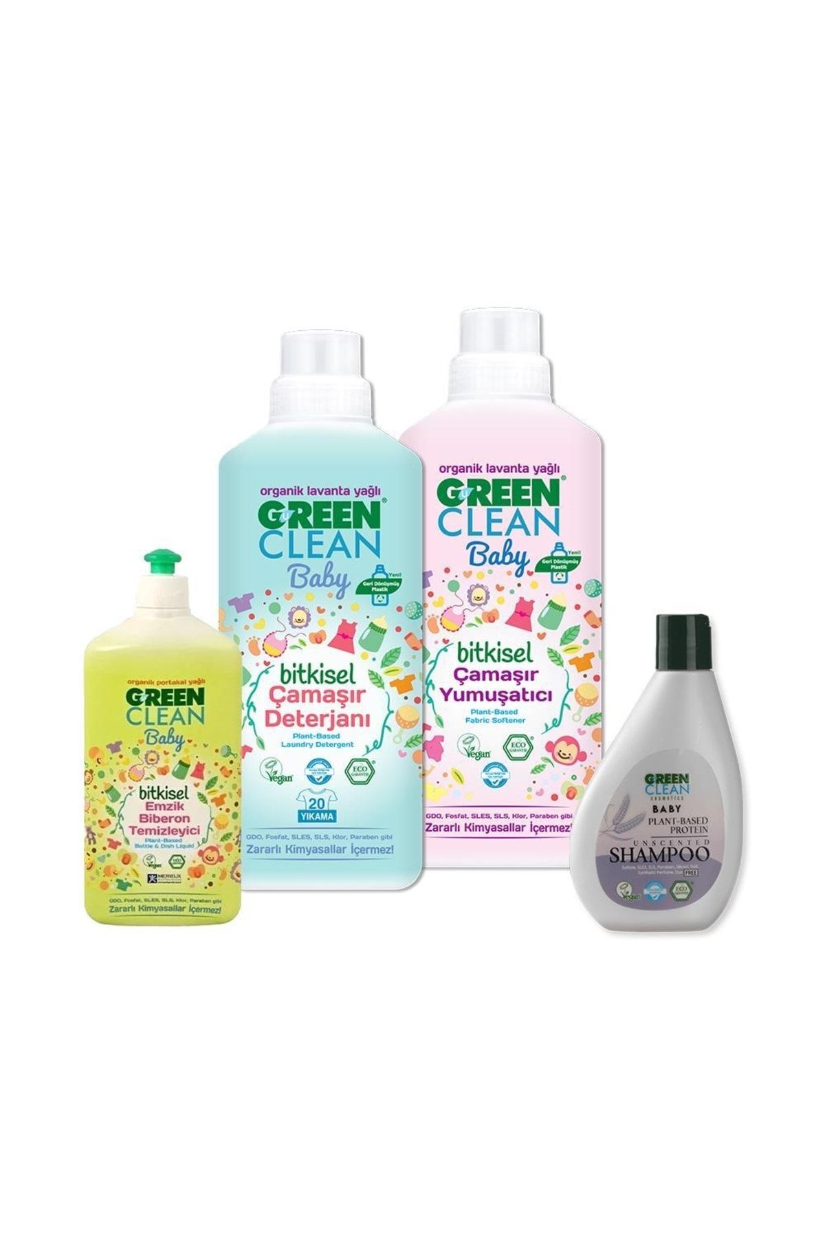 Green Clean Baby Şampuan Biberon Temizleyici Çamaşır Deterjanı Ve Yumuşatıcı