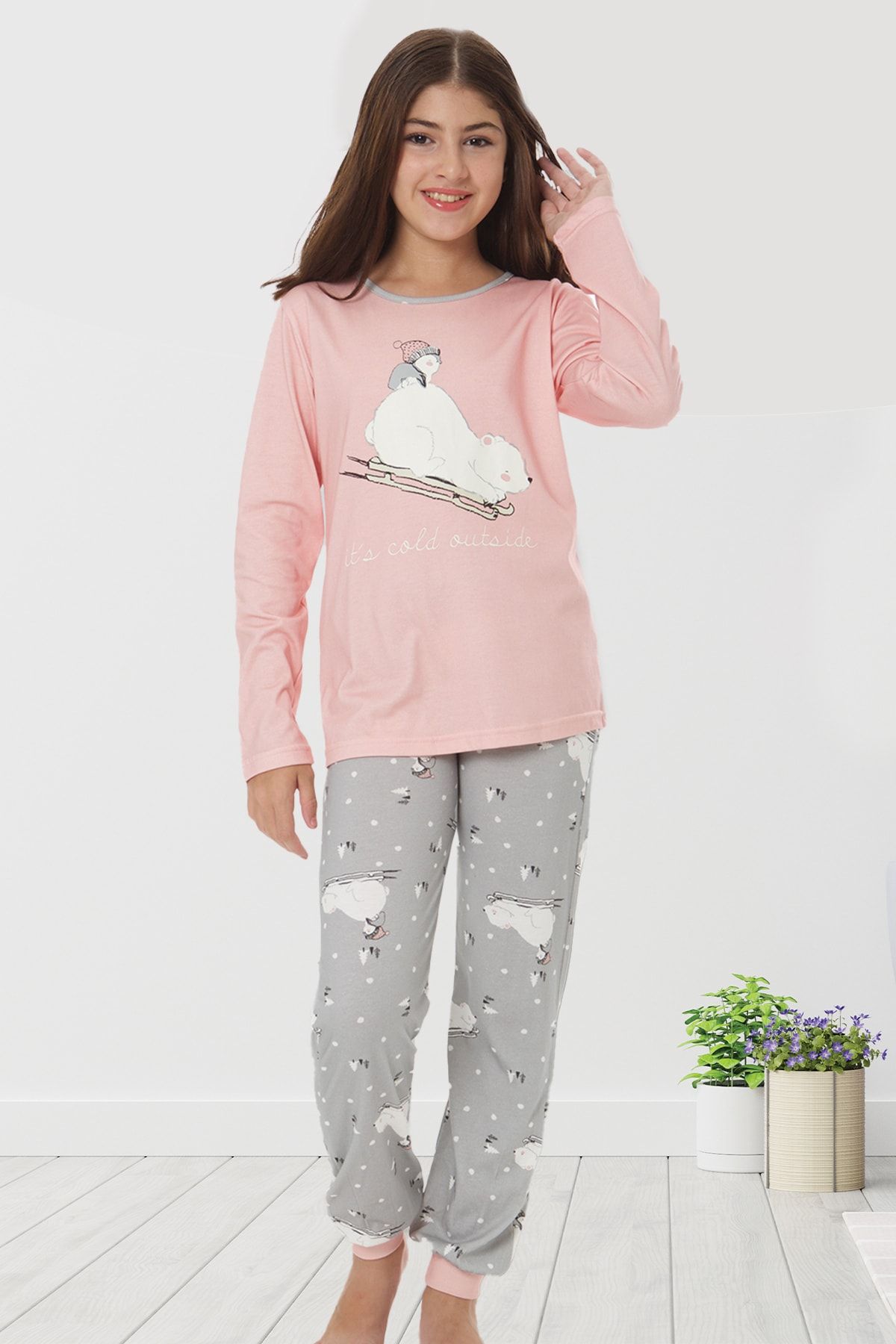Bella Linda Pamuklu Kız Çocuk Pijama Takımı