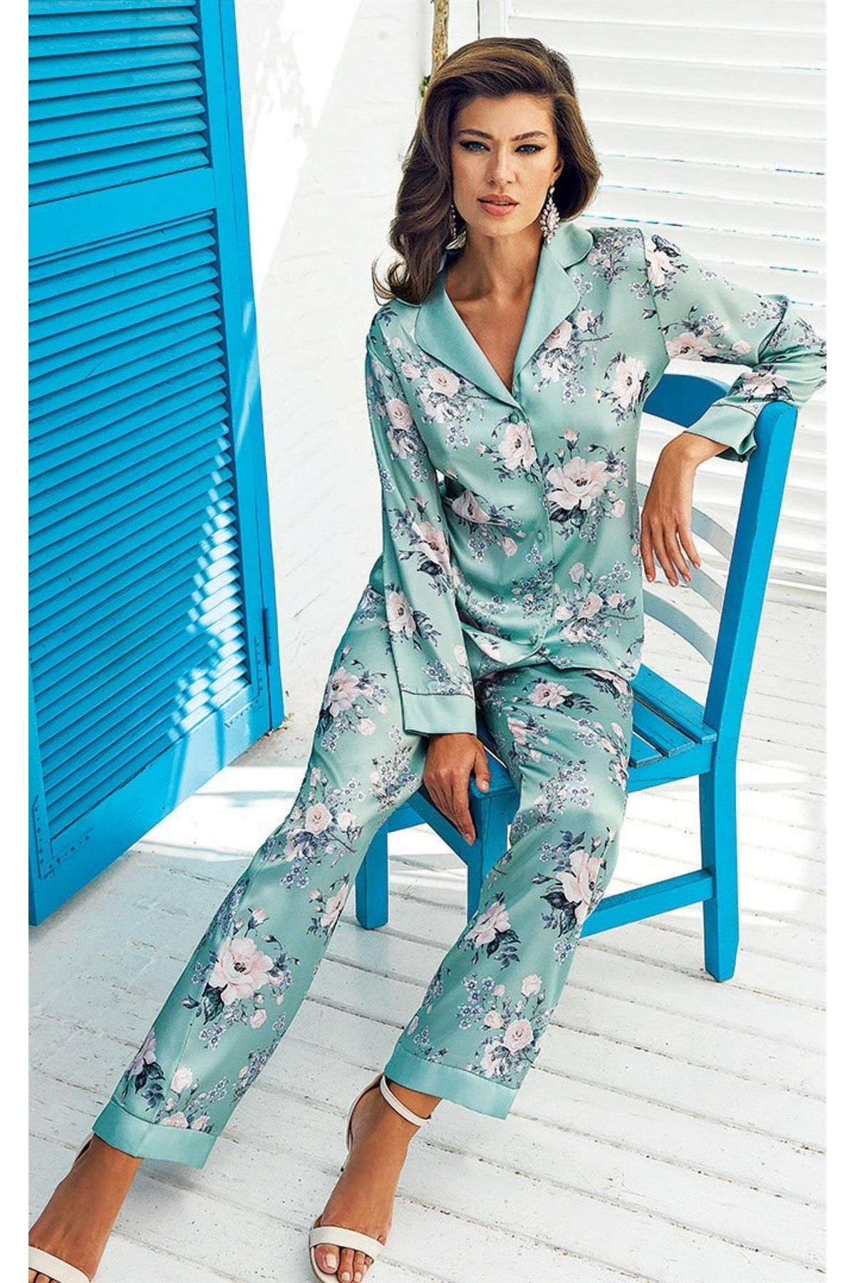 PERİN 5401 Kadın Saten Pijama Takımı