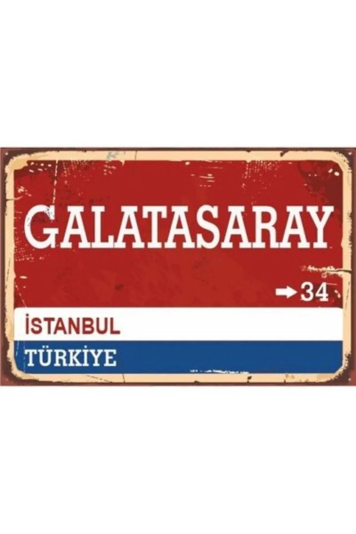BiveSa Ahşap Poster Galatasaray Sokak Tabelası