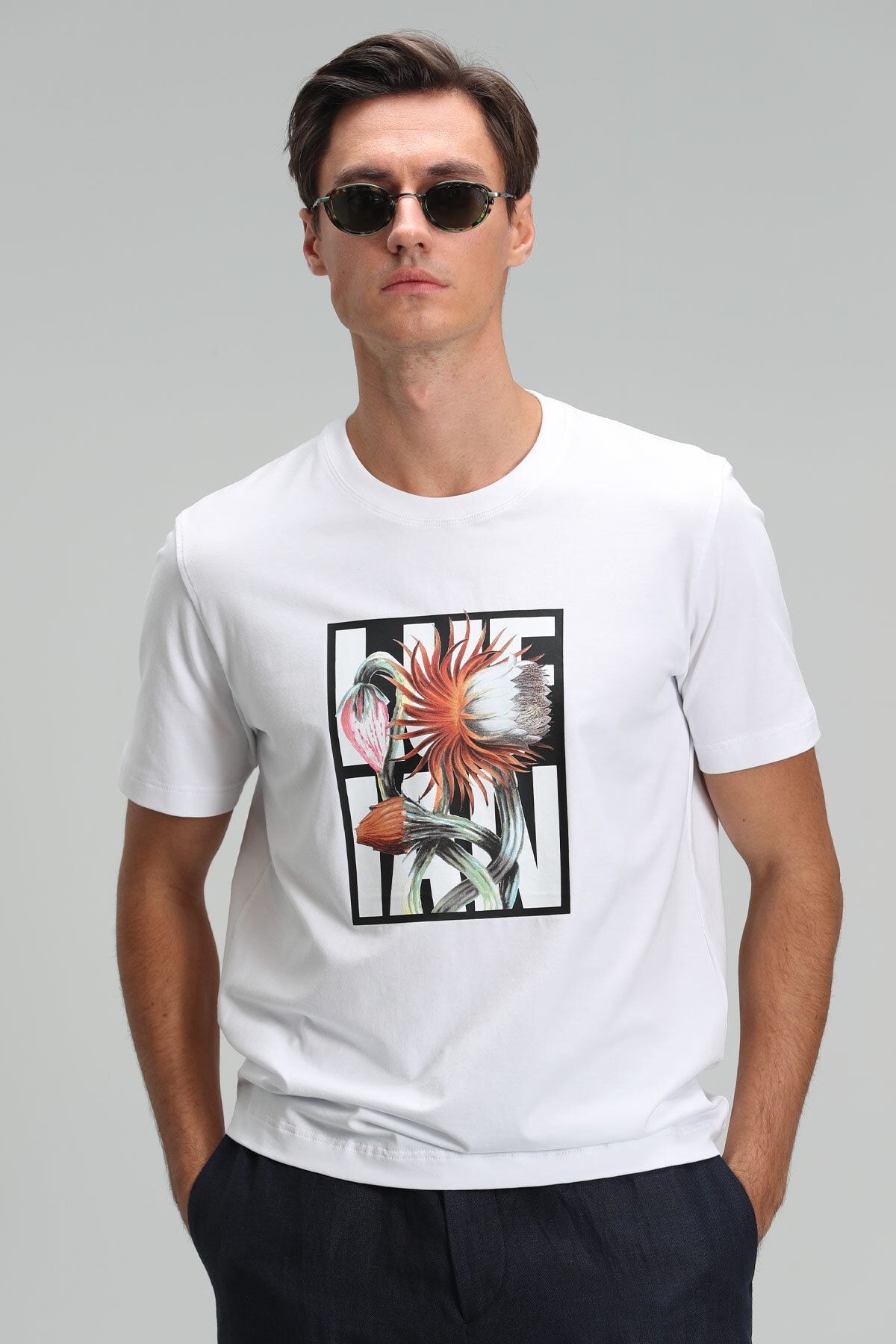 Lufian Blake Modern Grafik T- Shirt Beyaz