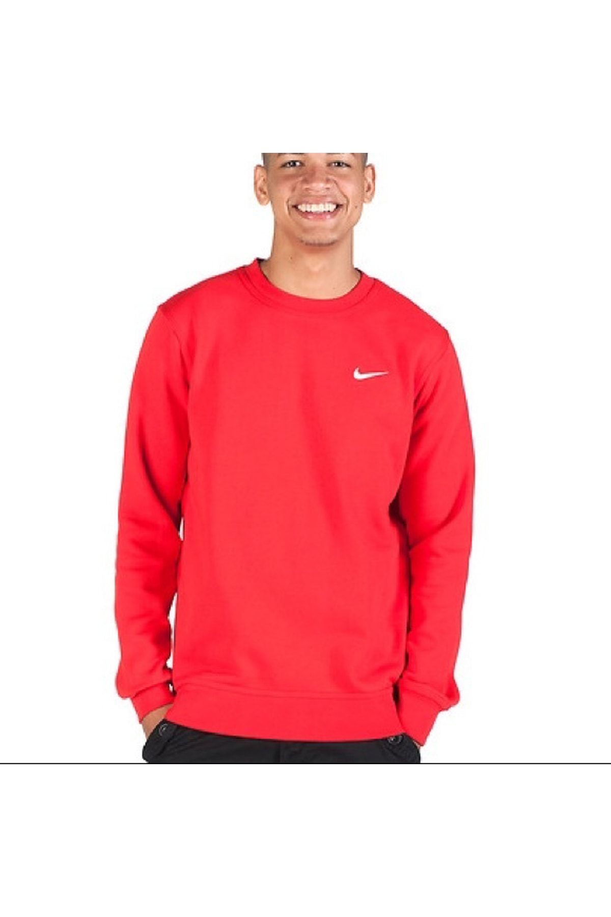 Nike Team Club Crew Kırmızı Erkek Spor Sweatshirt