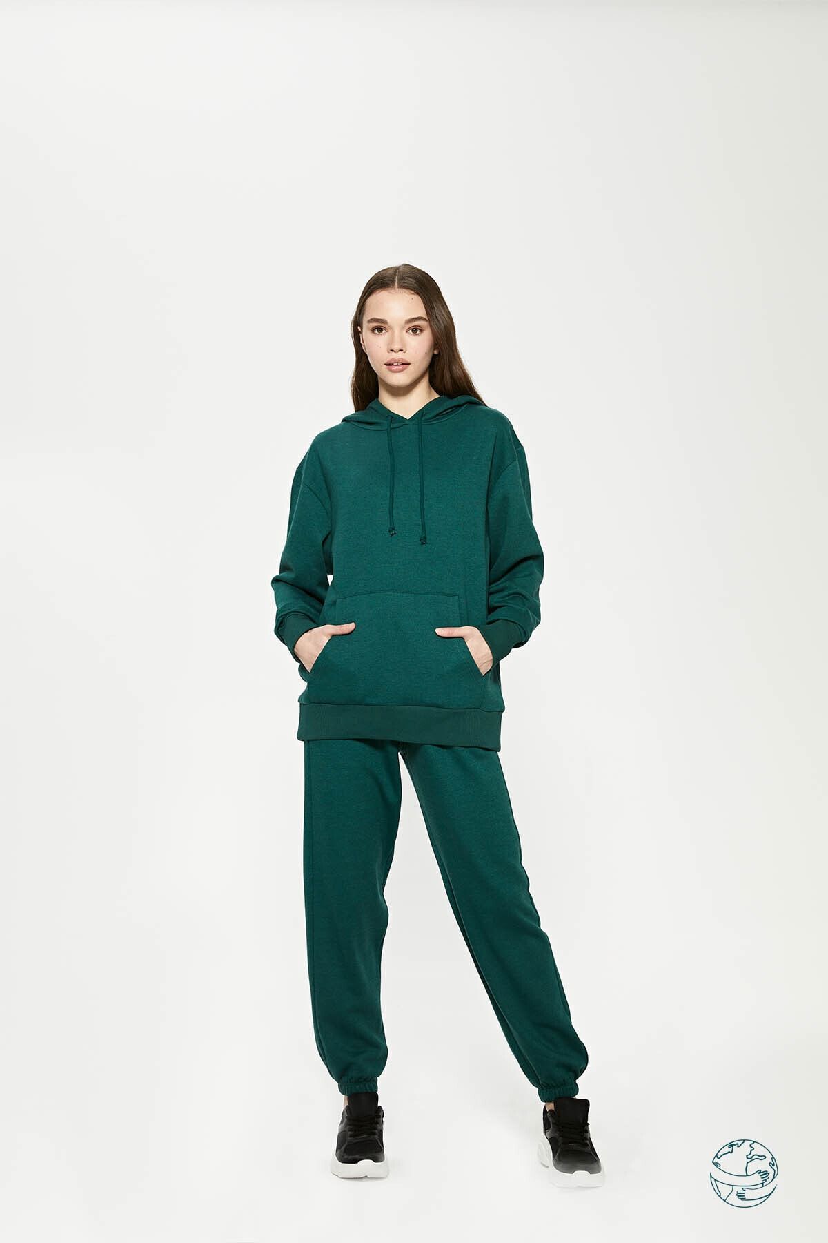 Eoselio Recycled Premium Quality High-waisted Jogger Ear-01 Rain Forest