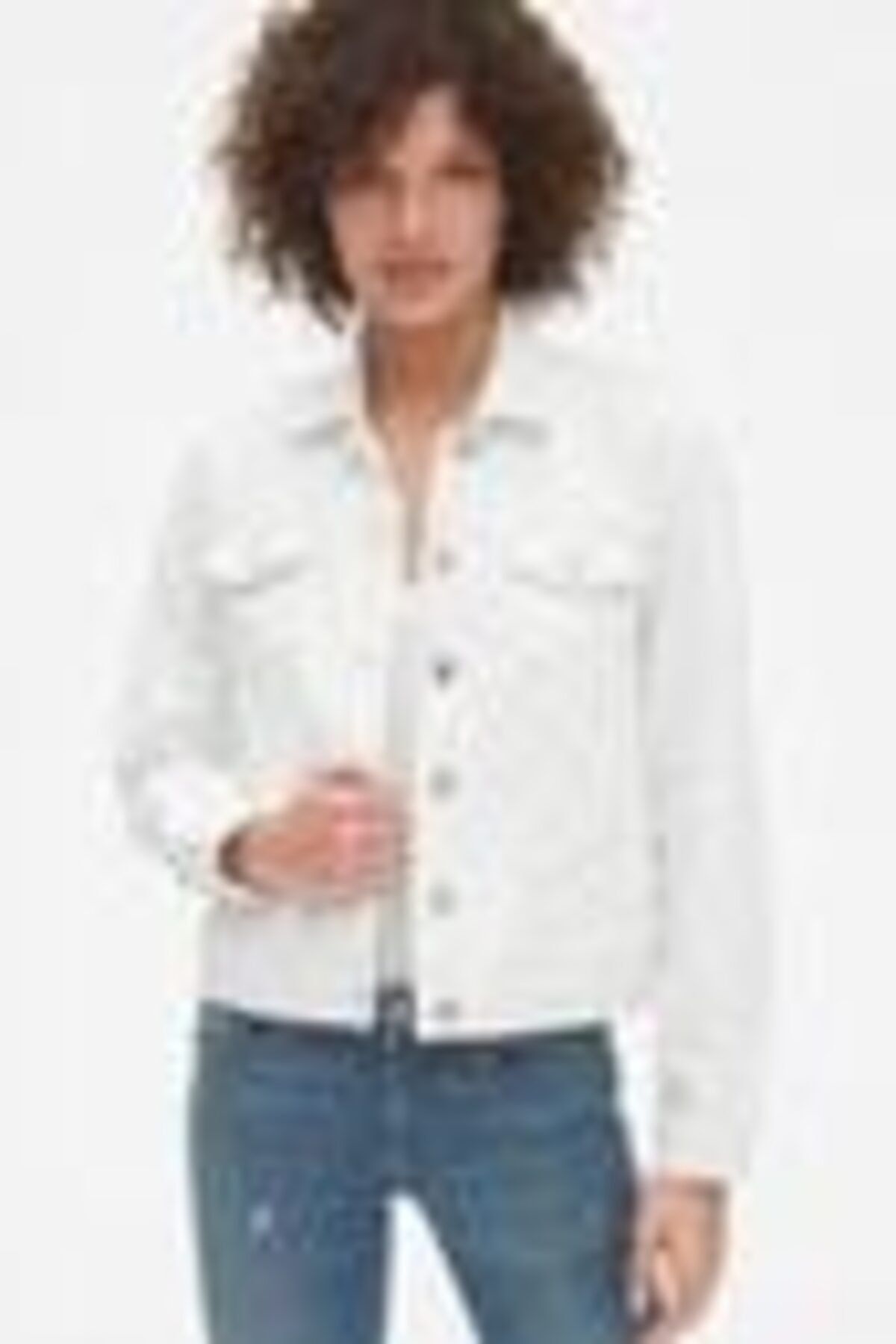 GAP Kadın Beyaz Icon Jean Ceket