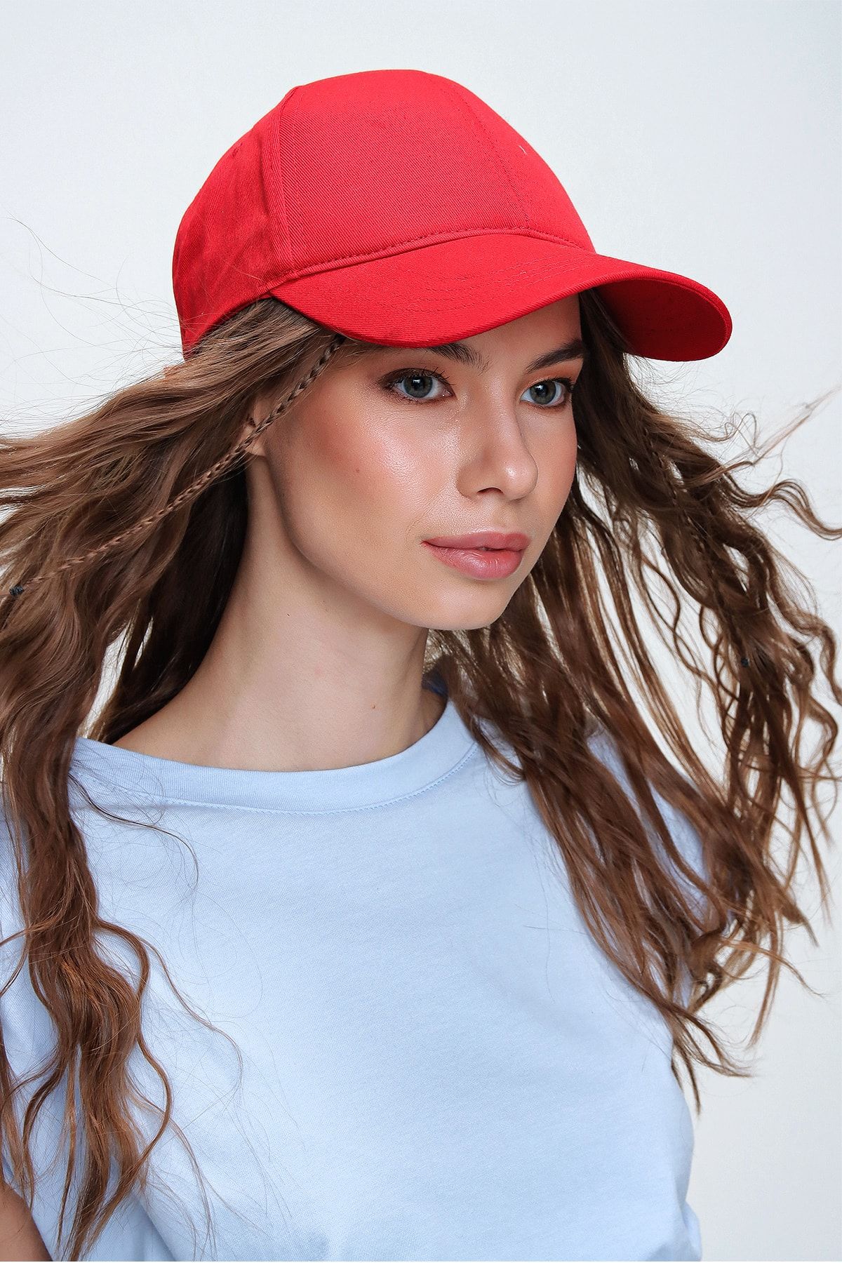 Trend Alaçatı Stili Kadın Kırmızı Unisex Şapka ALC-A2160