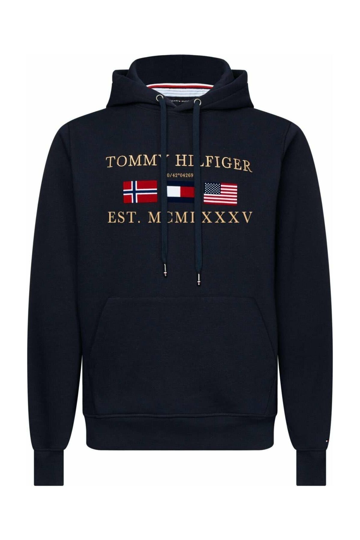 Tommy Hilfiger Erkek Lacivert Multi Flag Hılfıger Hoody Sweatshirt