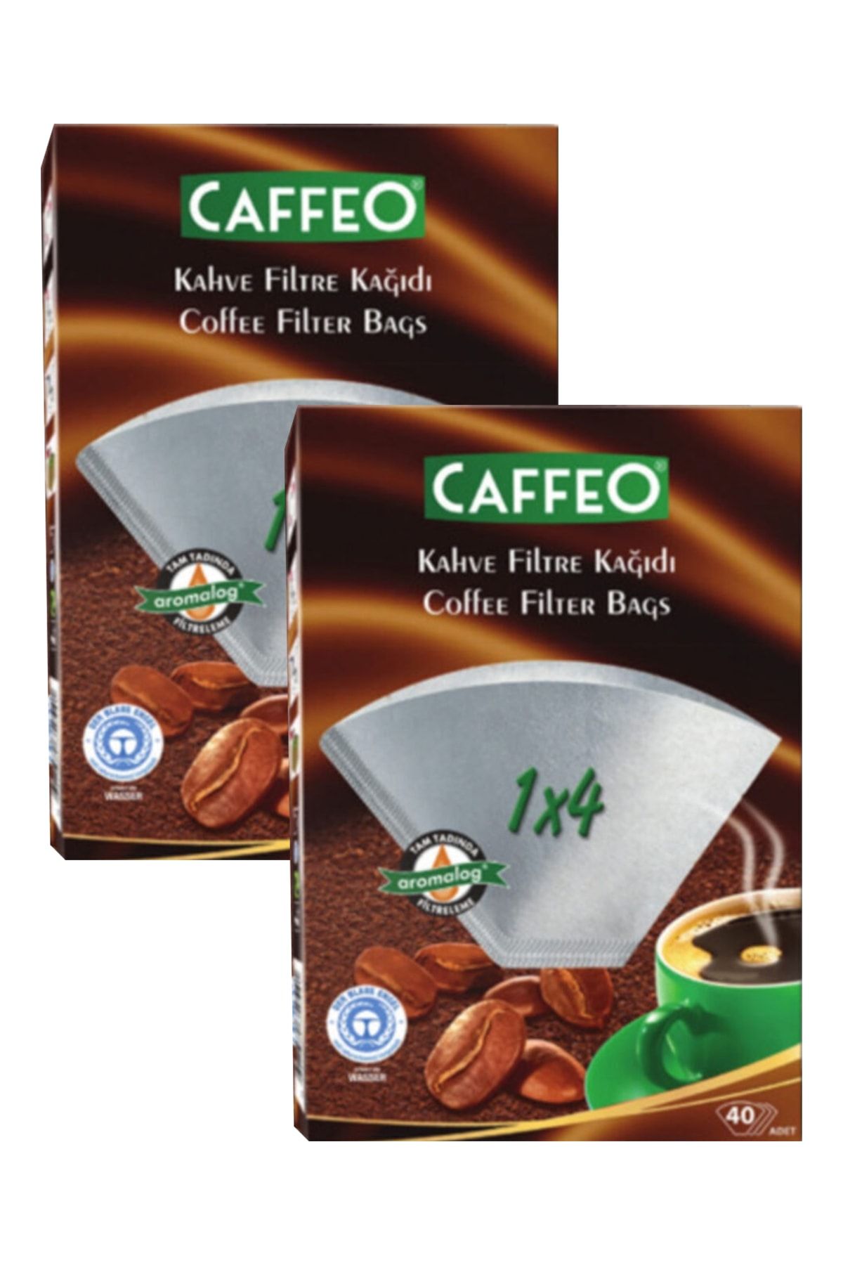 Caffeo Kahve Filtre Kağıdı 1x4 4 Numara 40'lı Paket  x 2 Adet