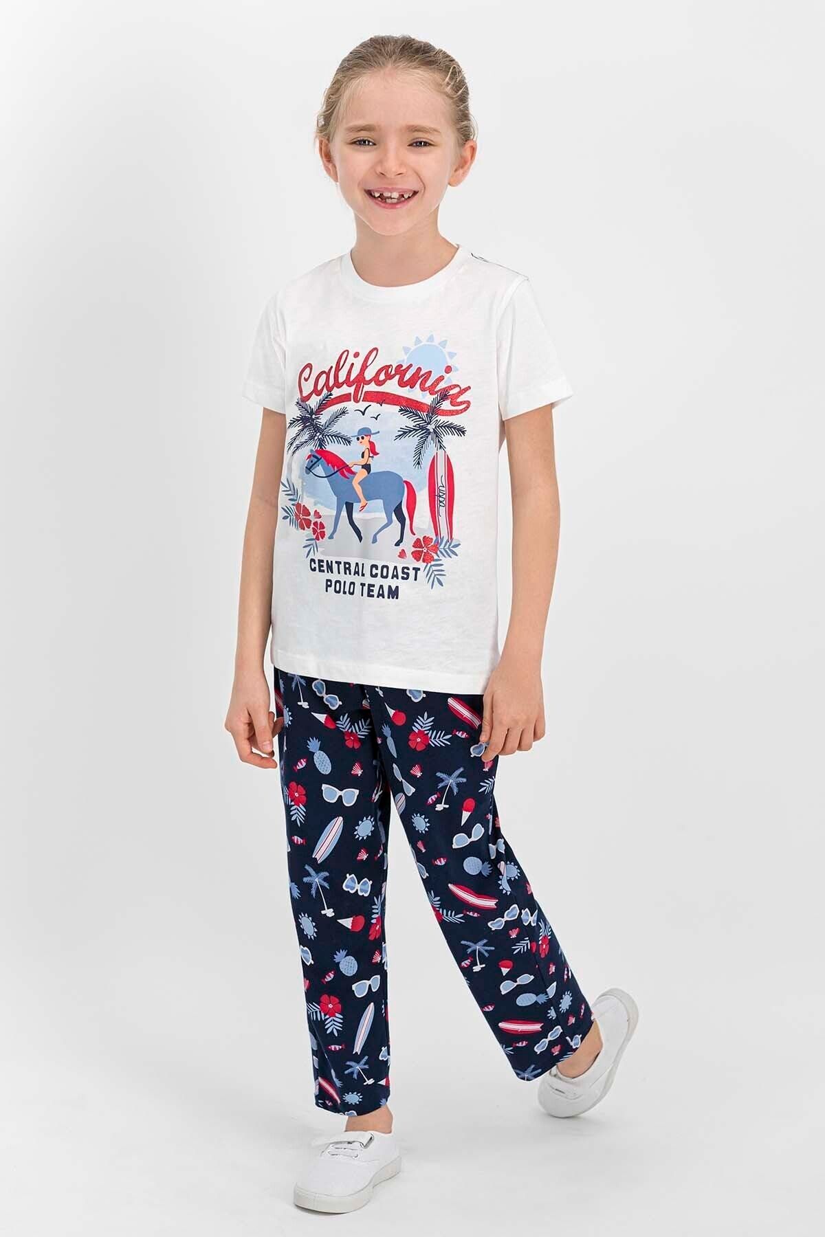 U.S. Polo Assn. U.s. Polo Assn Lisanslı Krem Kız Çocuk Pijama Takımı