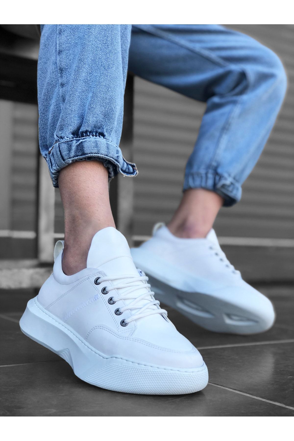 Mida Shoes Erkek Beyaz Bağcıklı Sneakers