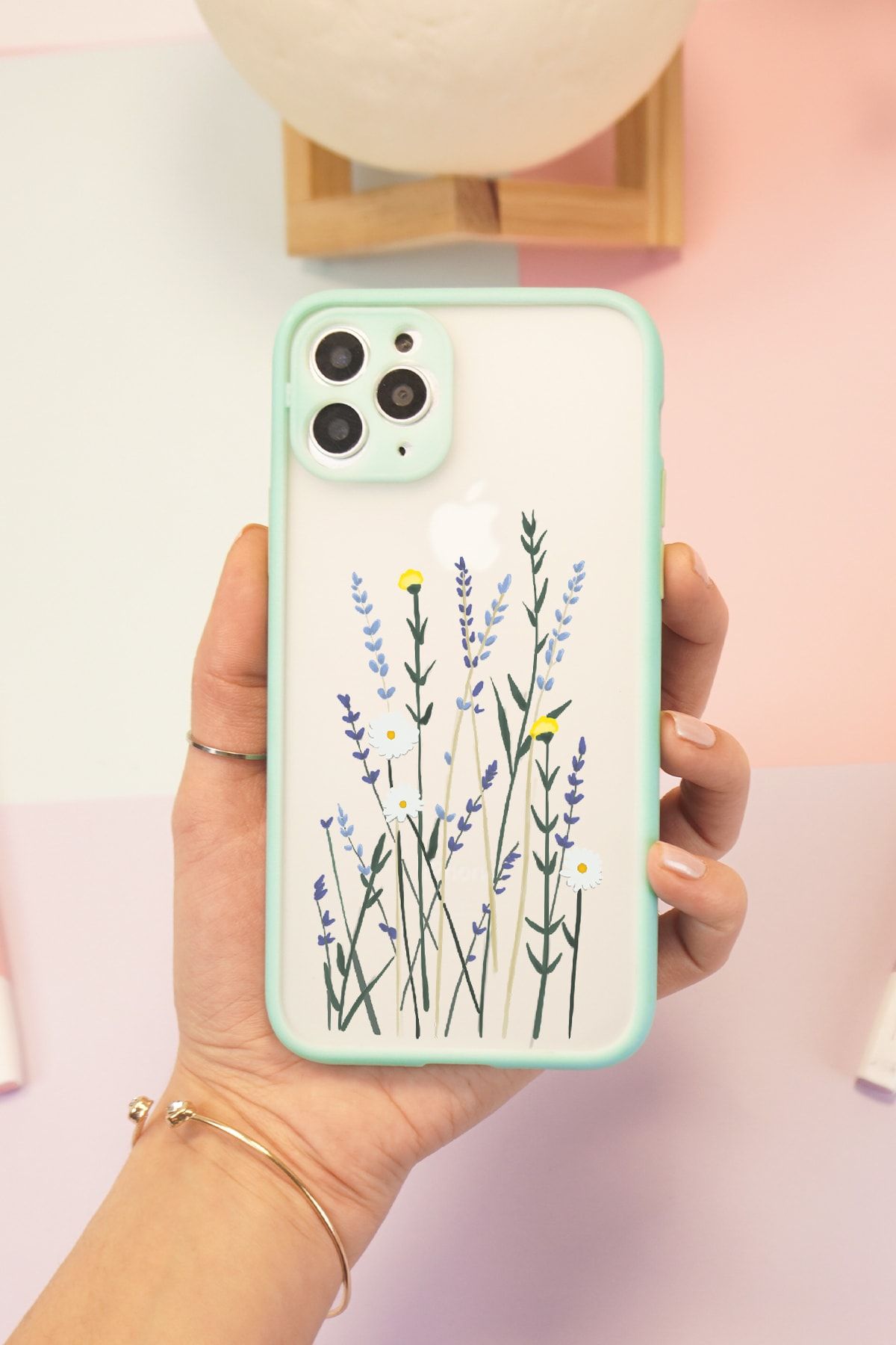 Spoyi Iphone 11 Pro Max Mavi Hux Soft Lavenders Tasarımlı Telefon Kılıfı