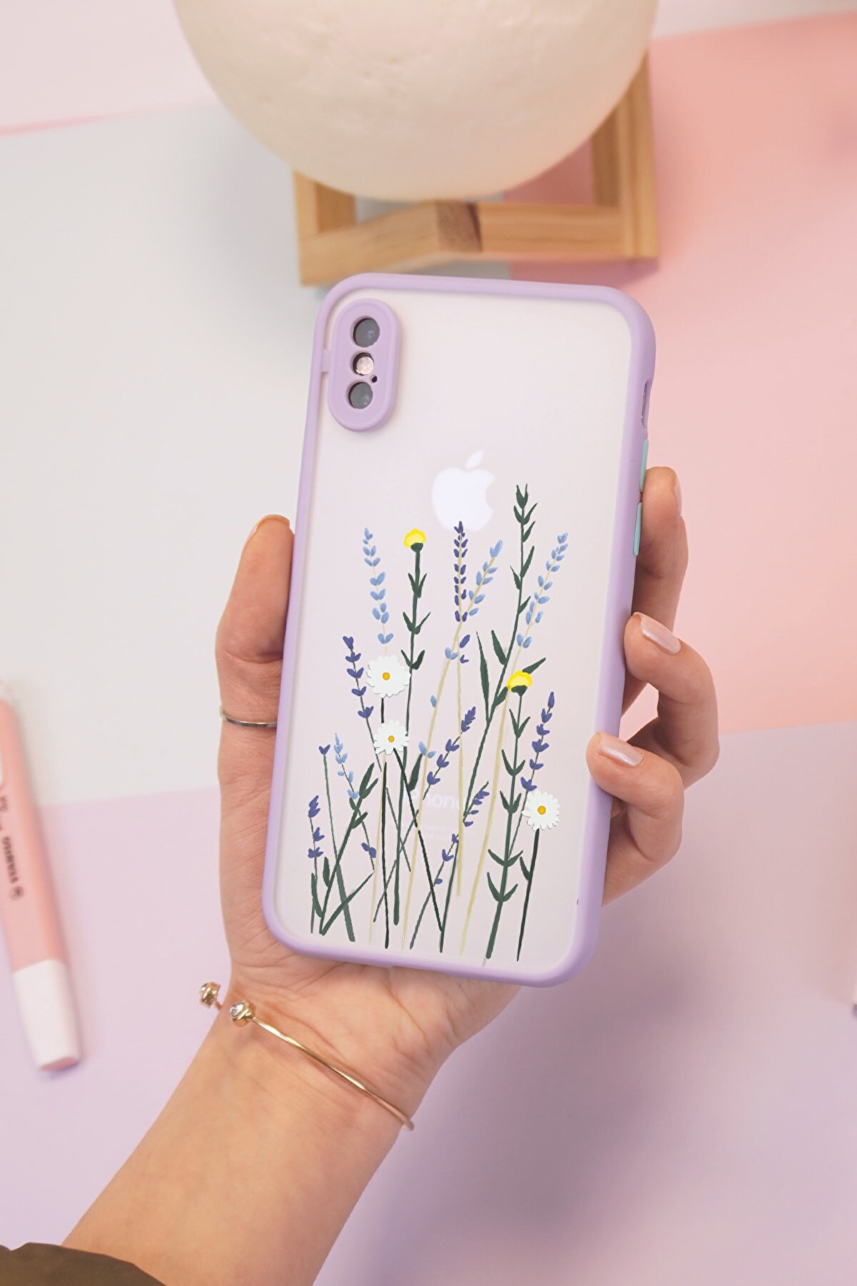 Spoyi Iphone Xs Max Lila Hux Soft Lavenders Tasarımlı Telefon Kılıfı