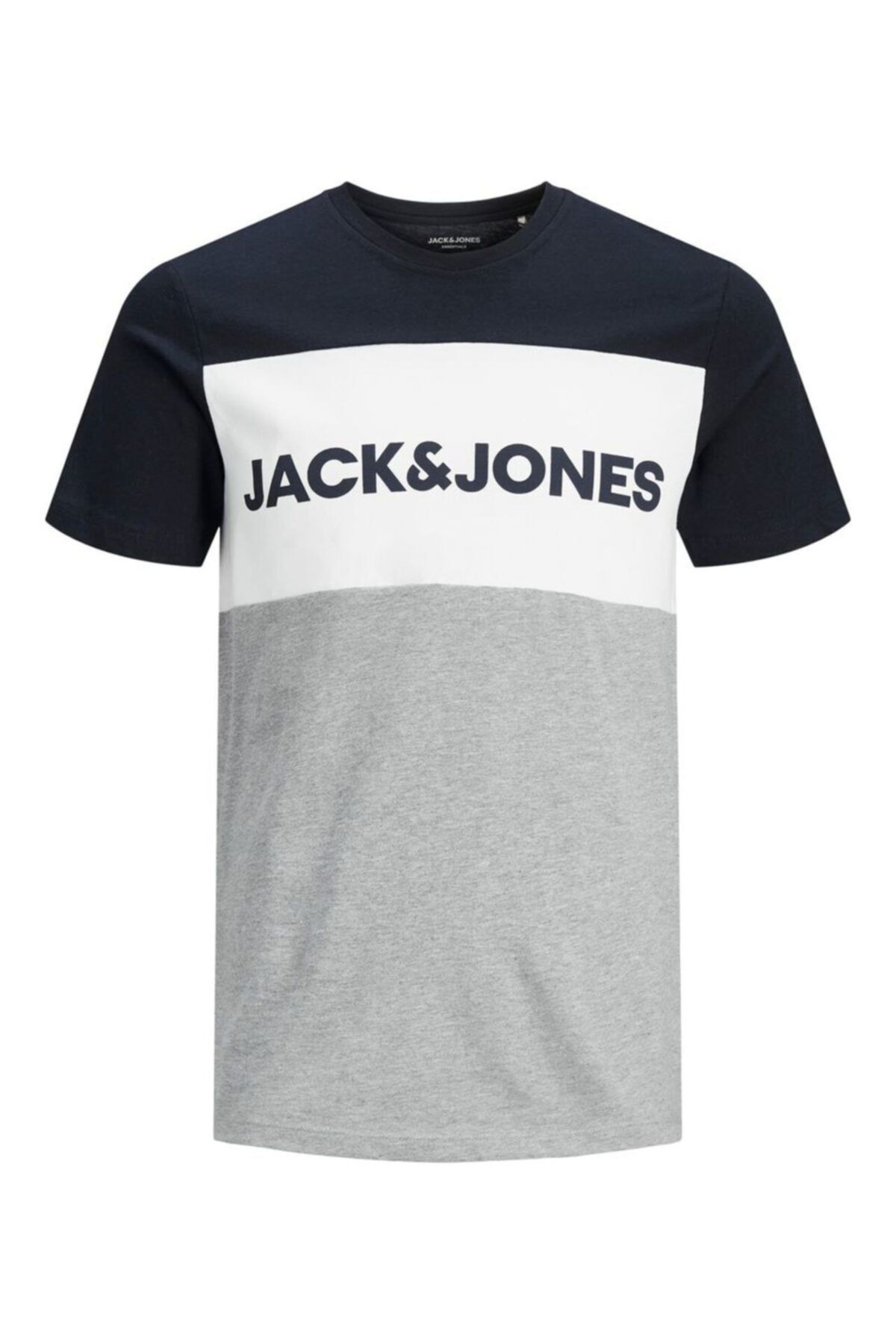 Jack & Jones Erkek Lacivert Jjelogo Blocking Tee Ss Noos T-Shirt