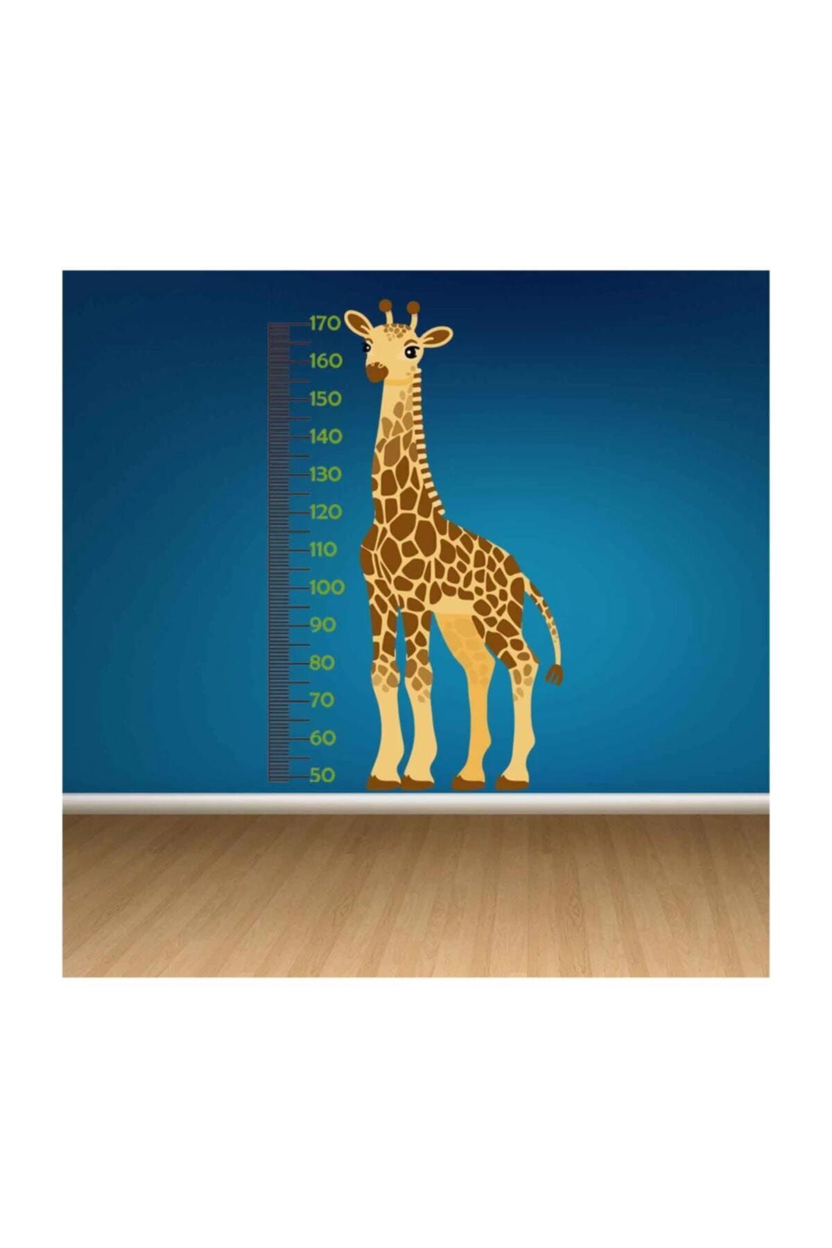 KT Decor Realistic Zürafa Boy Ölçer Çocuk Odası Duvar Sticker