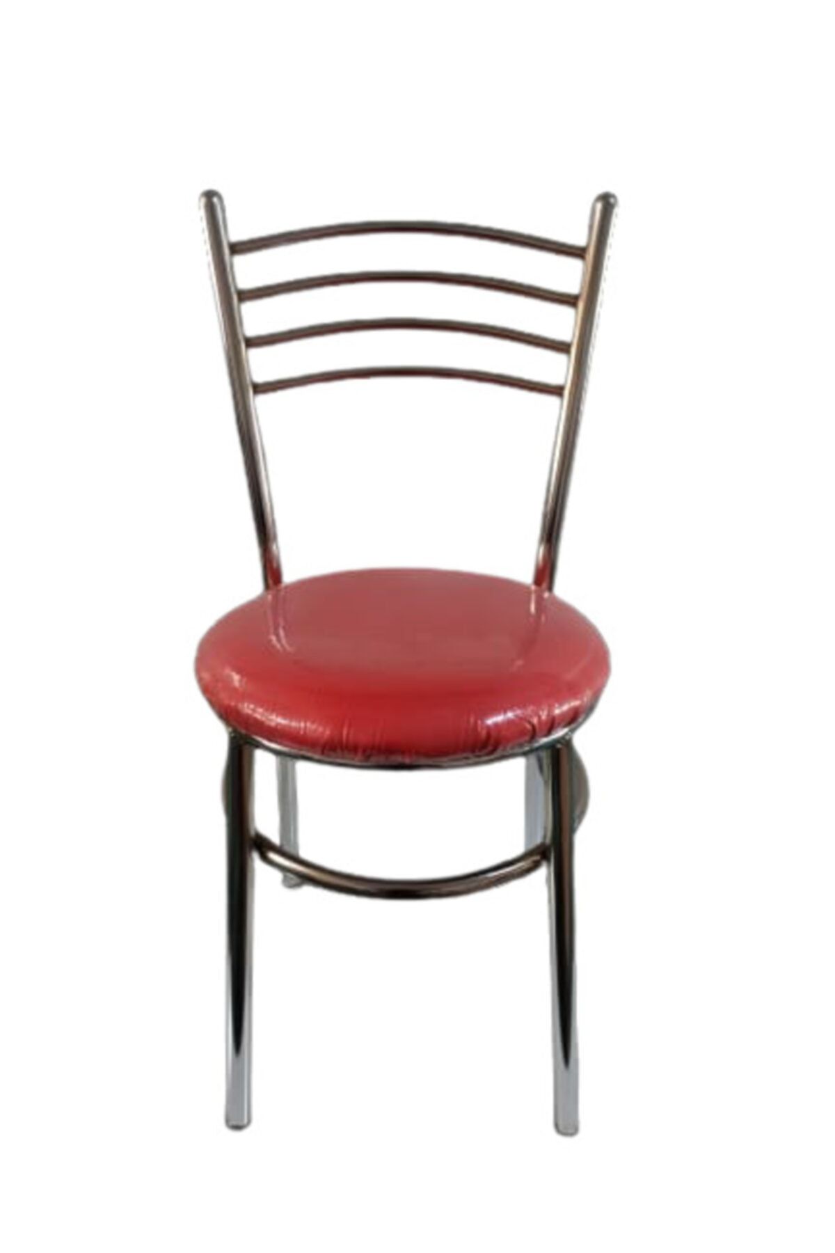 yılmaz masacılık Nikelajlı Kırmızı 6 Adet Tatlı Mutfak Bahçe Sandalyesi