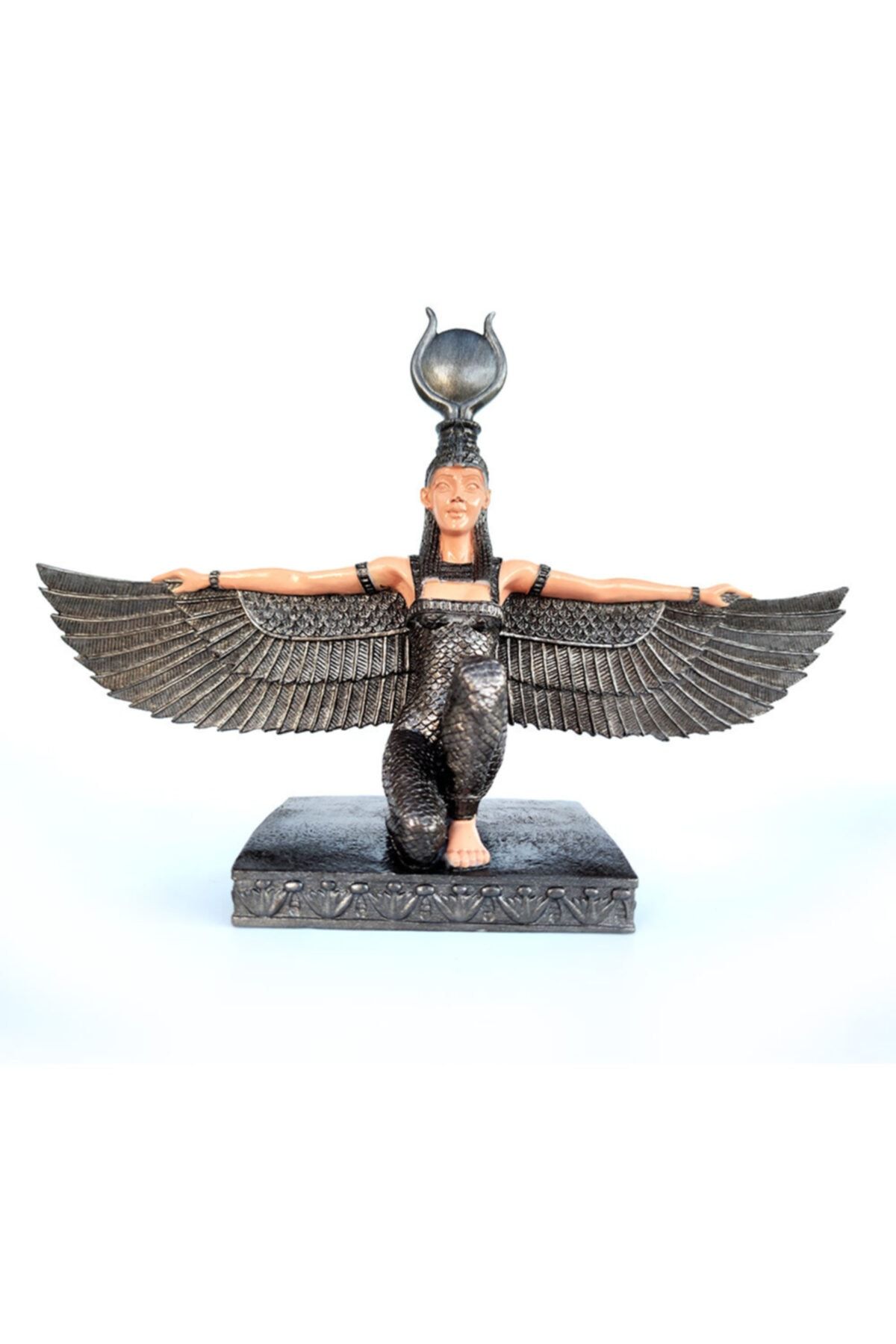 Bun Design Metalik Gri Mısır Tanrıça İsis Biblo