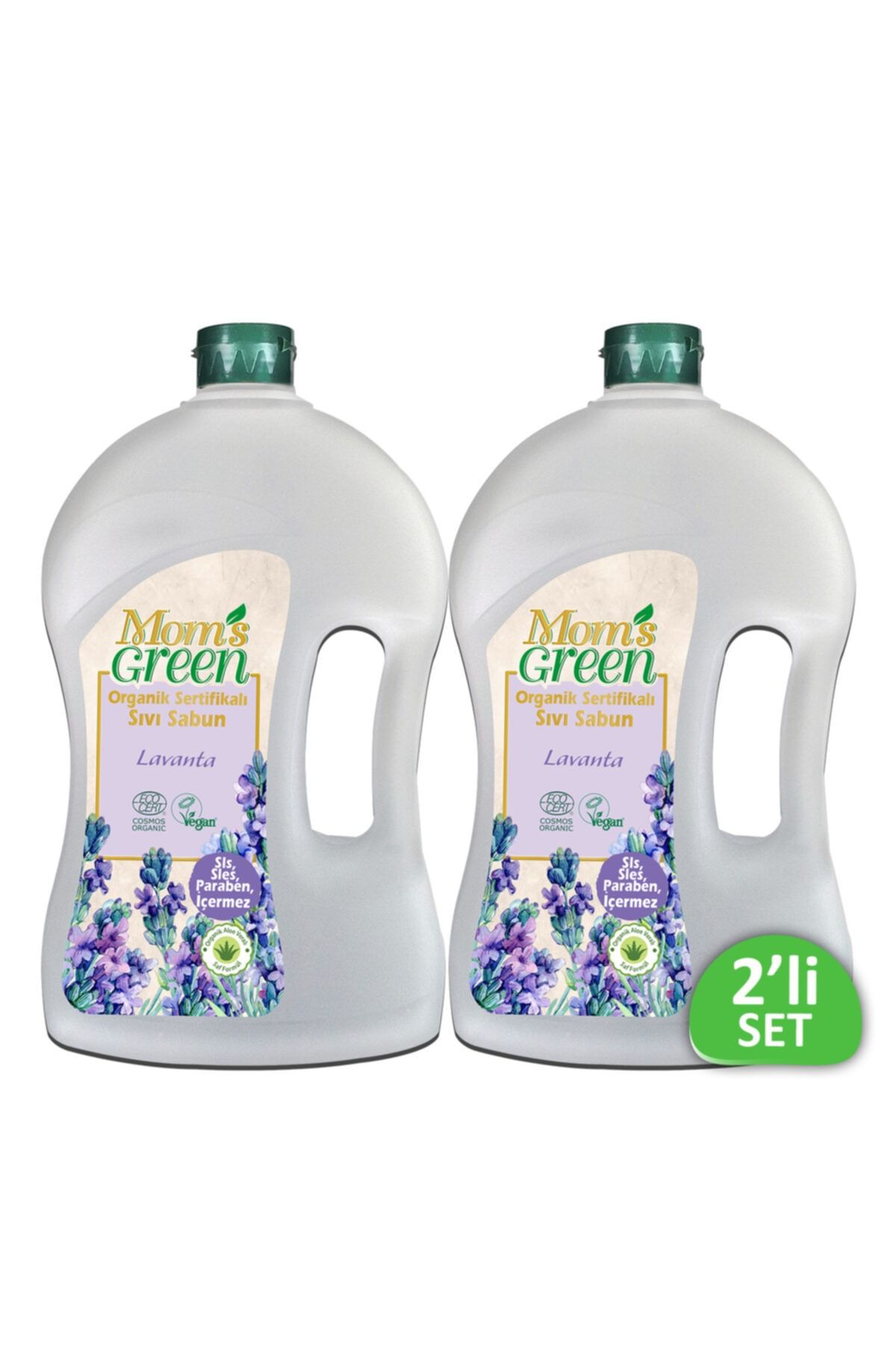 Mom's Green 2'li Set Organik Sertifikalı Sıvı Sabun - Lavanta 1500 Ml*2 Adet