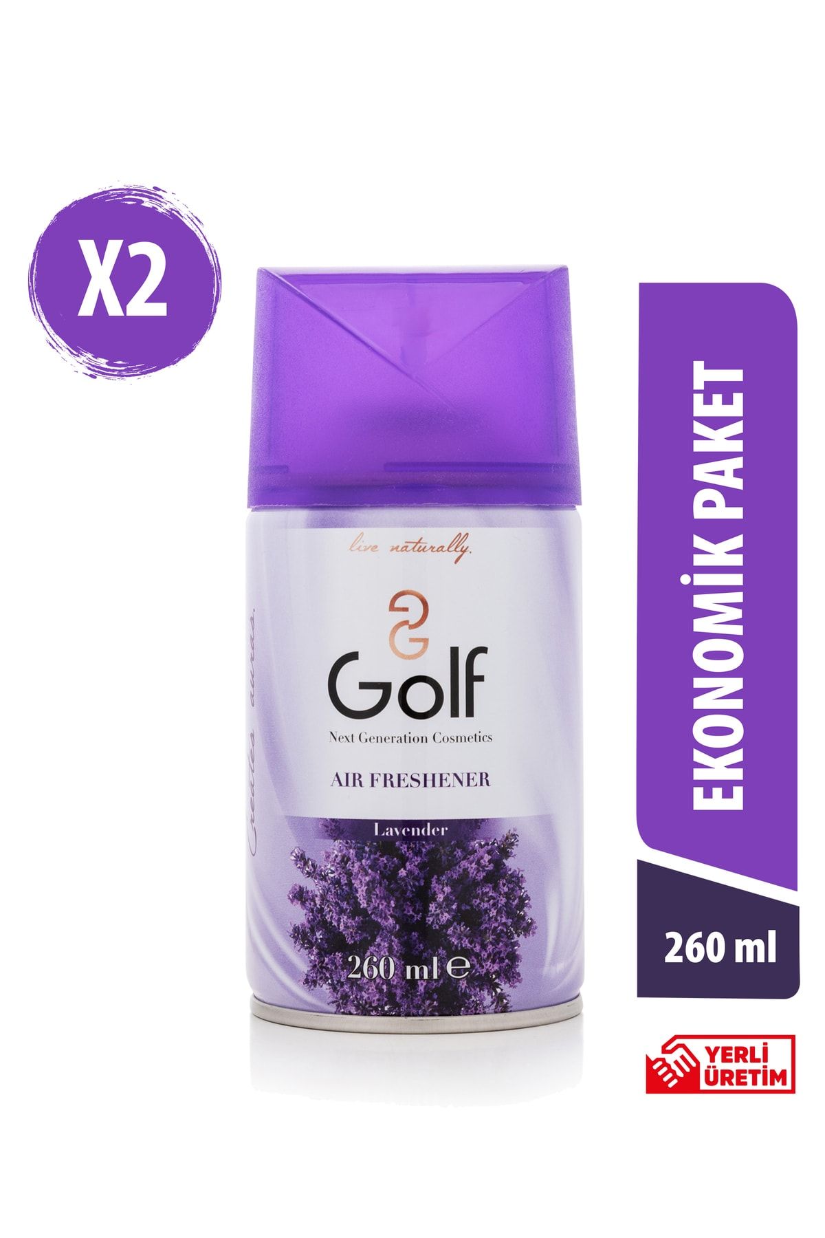 GOLF COSMETICS Golf Oda Kokusu Sprey 260 ml 2'li - Lavanta