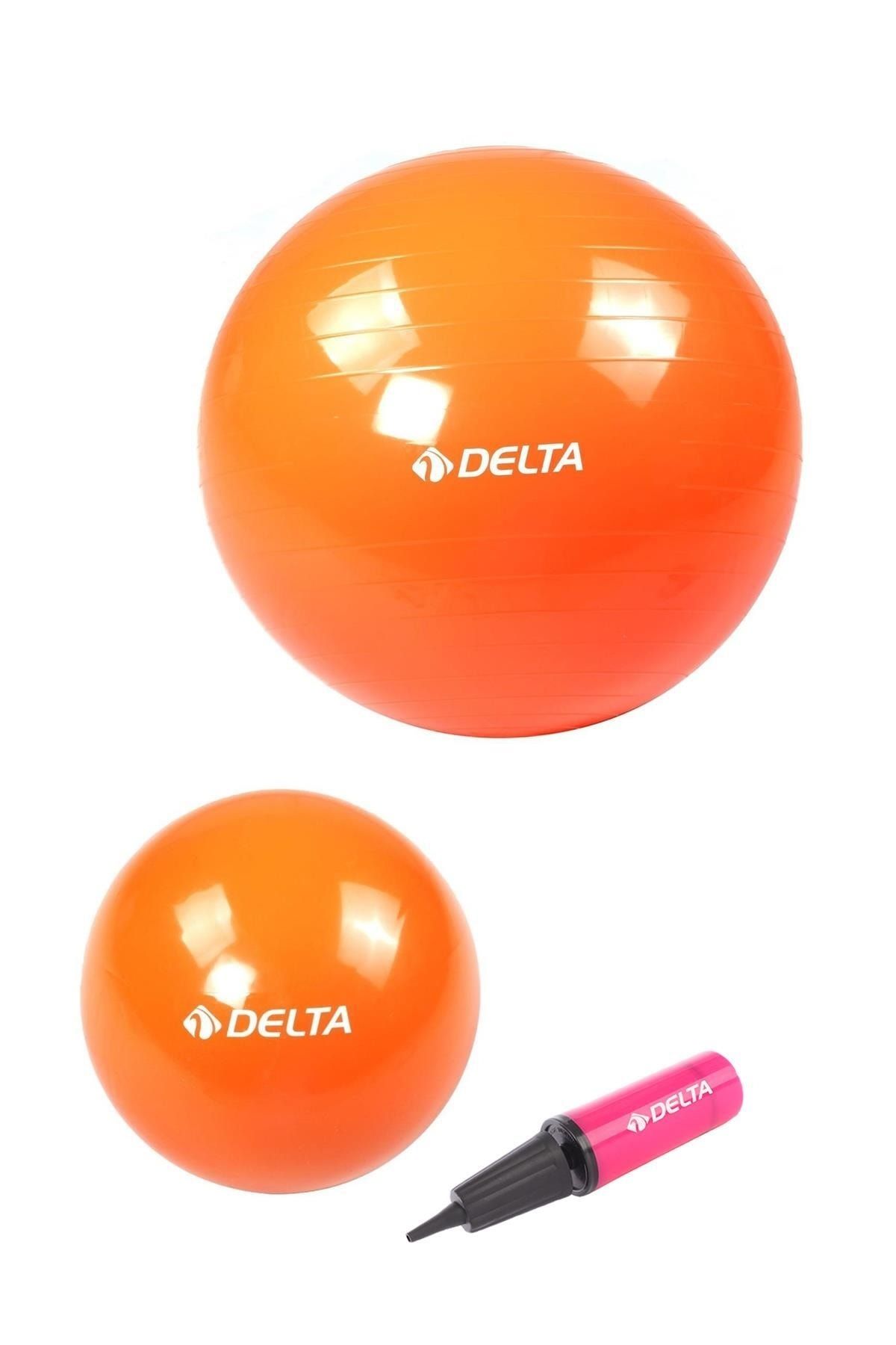 Delta 65 Cm Pilates Topu 25 Cm Mini Denge Topu Ve Pompası Seti