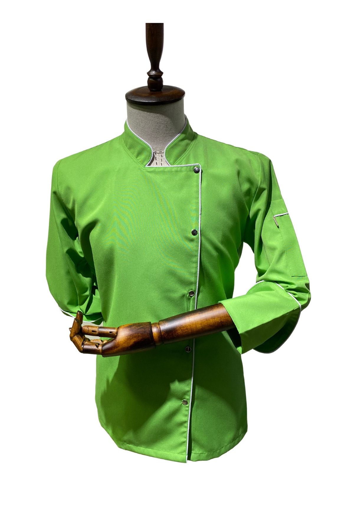APEX SEKTOREL Kadın Fıstık Yeşili Chef Aşçı Ceket + Hediye Bone