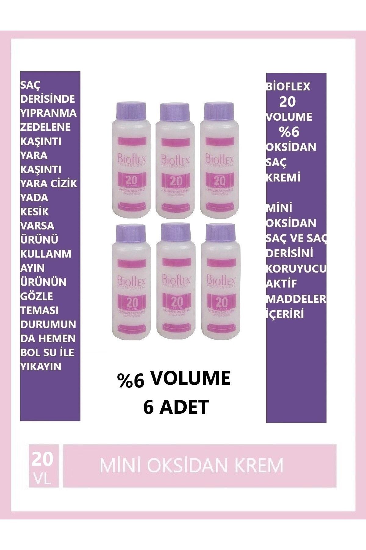 Bioflex Oksidan Peroksit 20 Volume %6 Saç Kremi X6 Adet