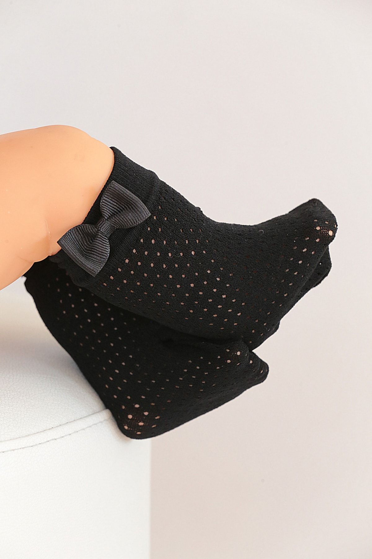 Daymod Bebek Siyah Romina Aksesuarlı Dizaltı Çorap