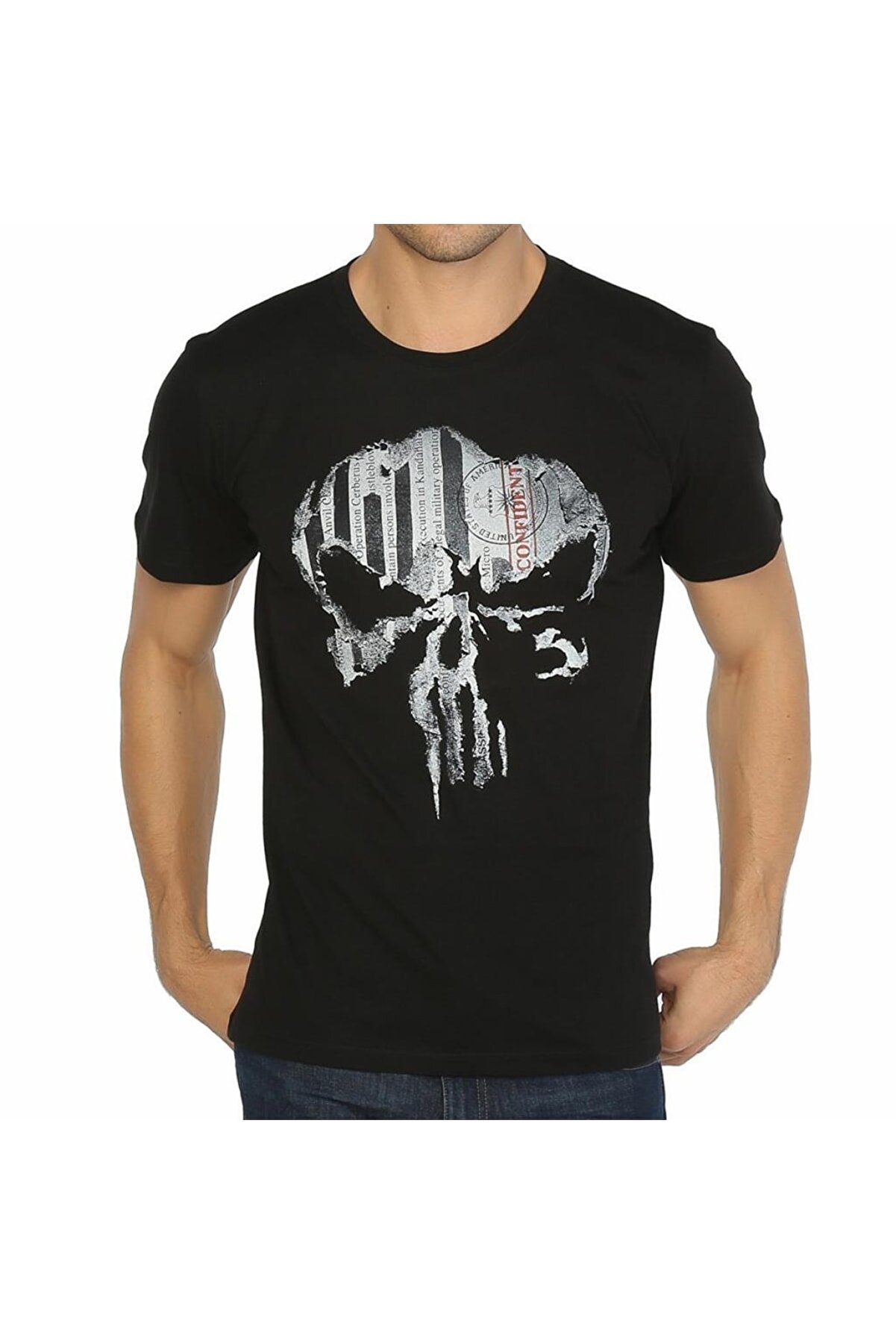 Bant Giyim - The Punisher Siyah Erkek T-shirt Tişört