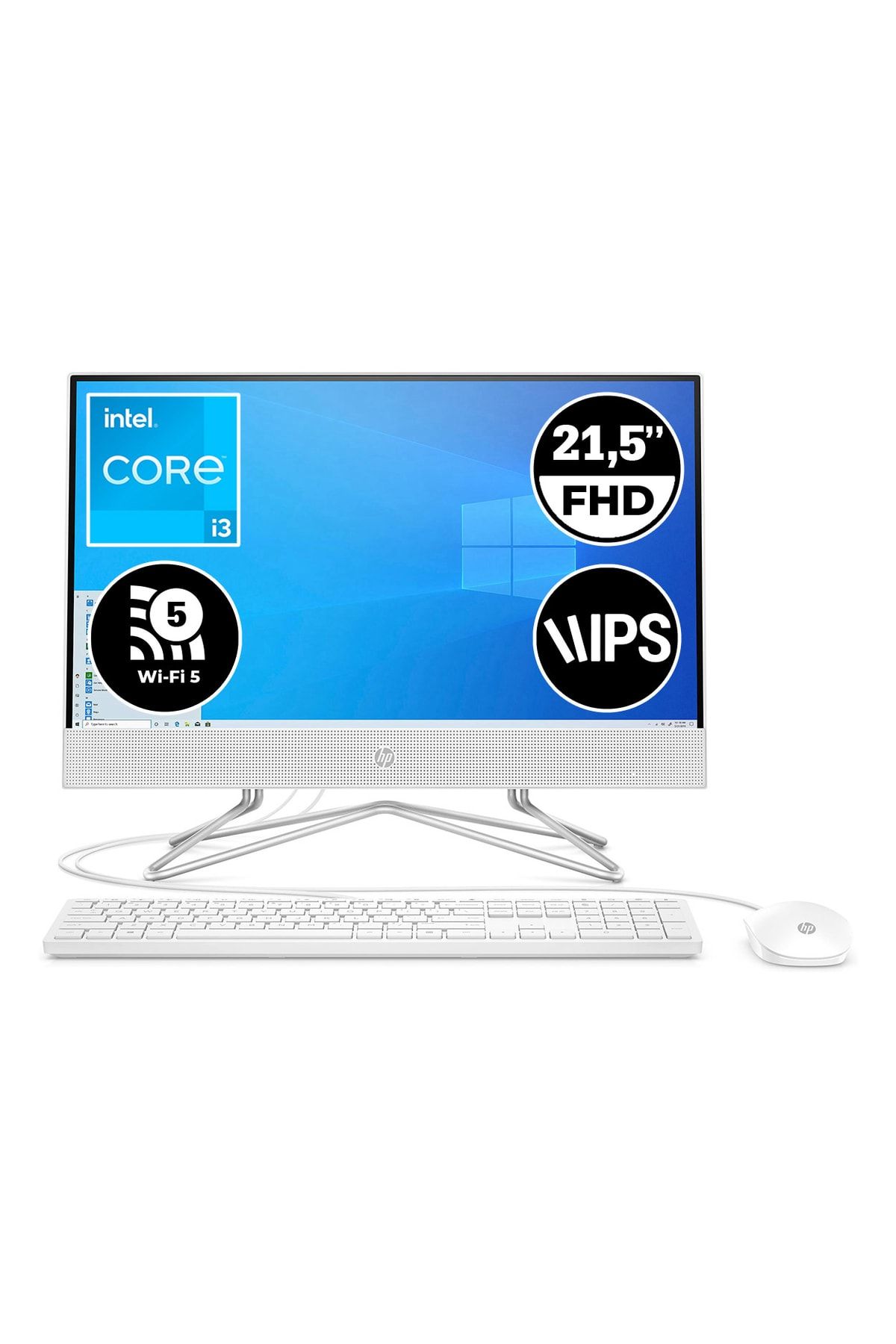 HP Aıo 200g4 21.5" I3-1215u 4gb 256ssd Fdos Beyaz