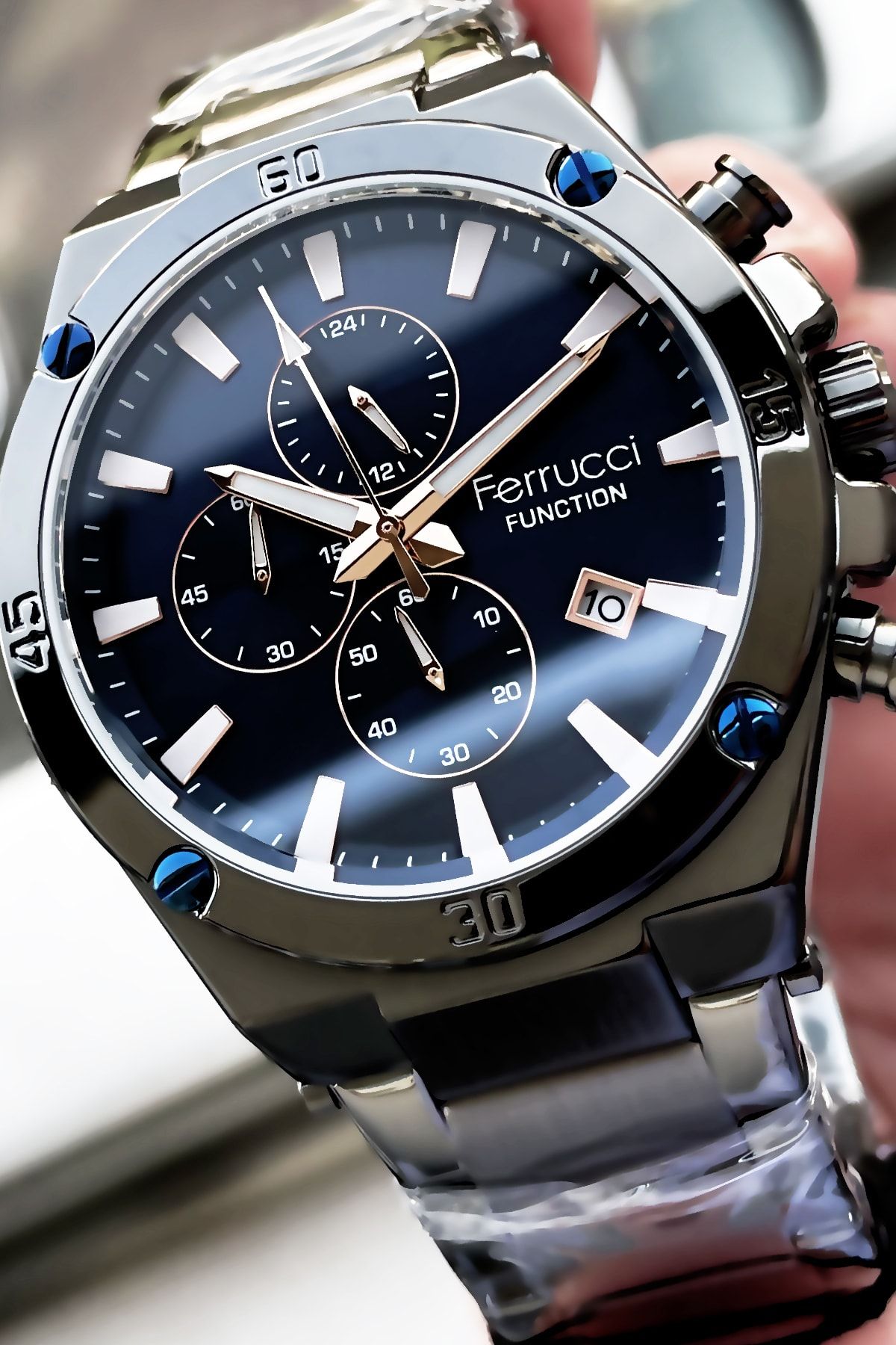 Ferrucci Function Çelik Kordon Gümüş Erkek Kol Saati Bileklik Hediye Agr805