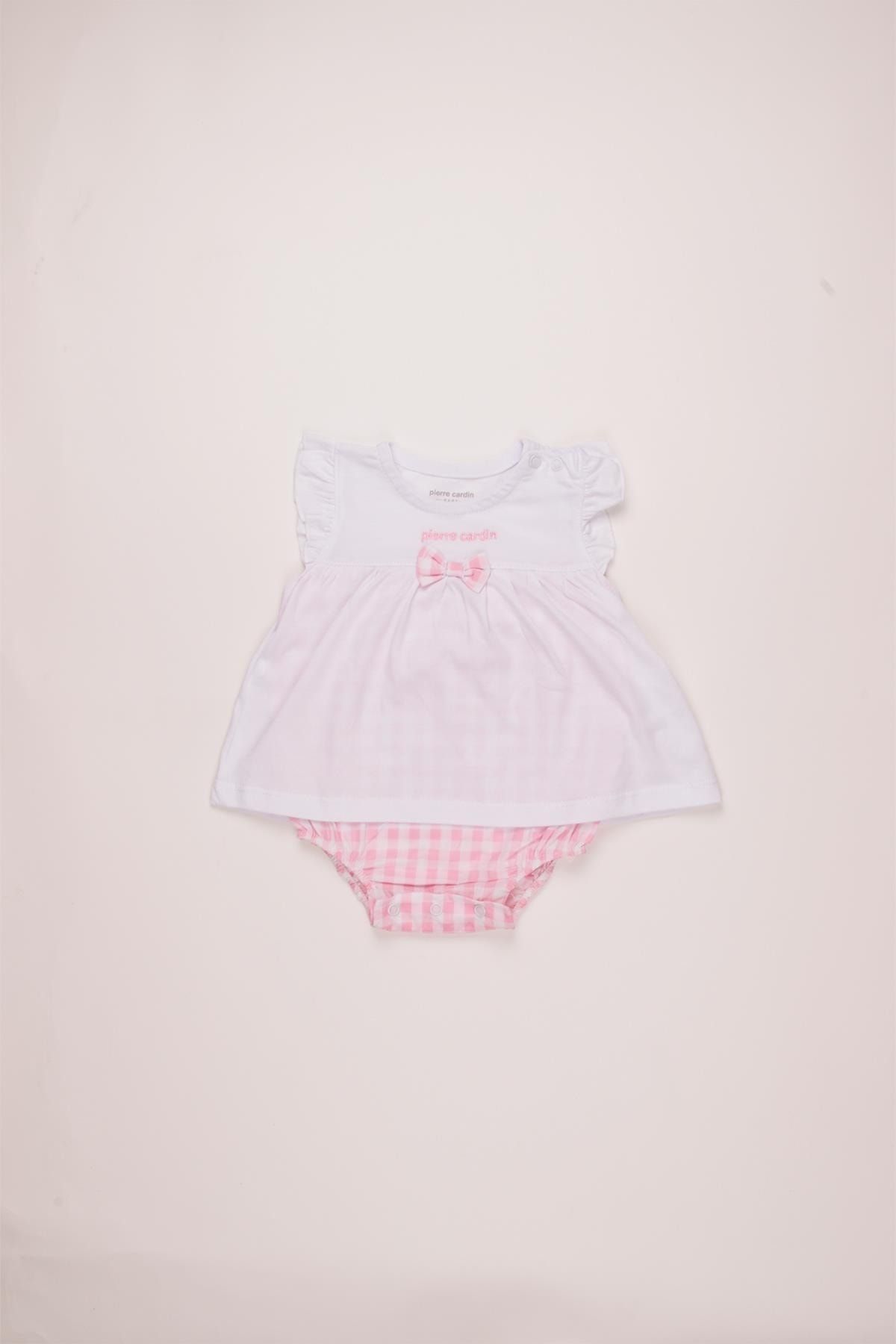 Pierre Cardin Bebek Yazlık Kısa Dokuma Tulum Çıtçıtlı Body Elbise 303374