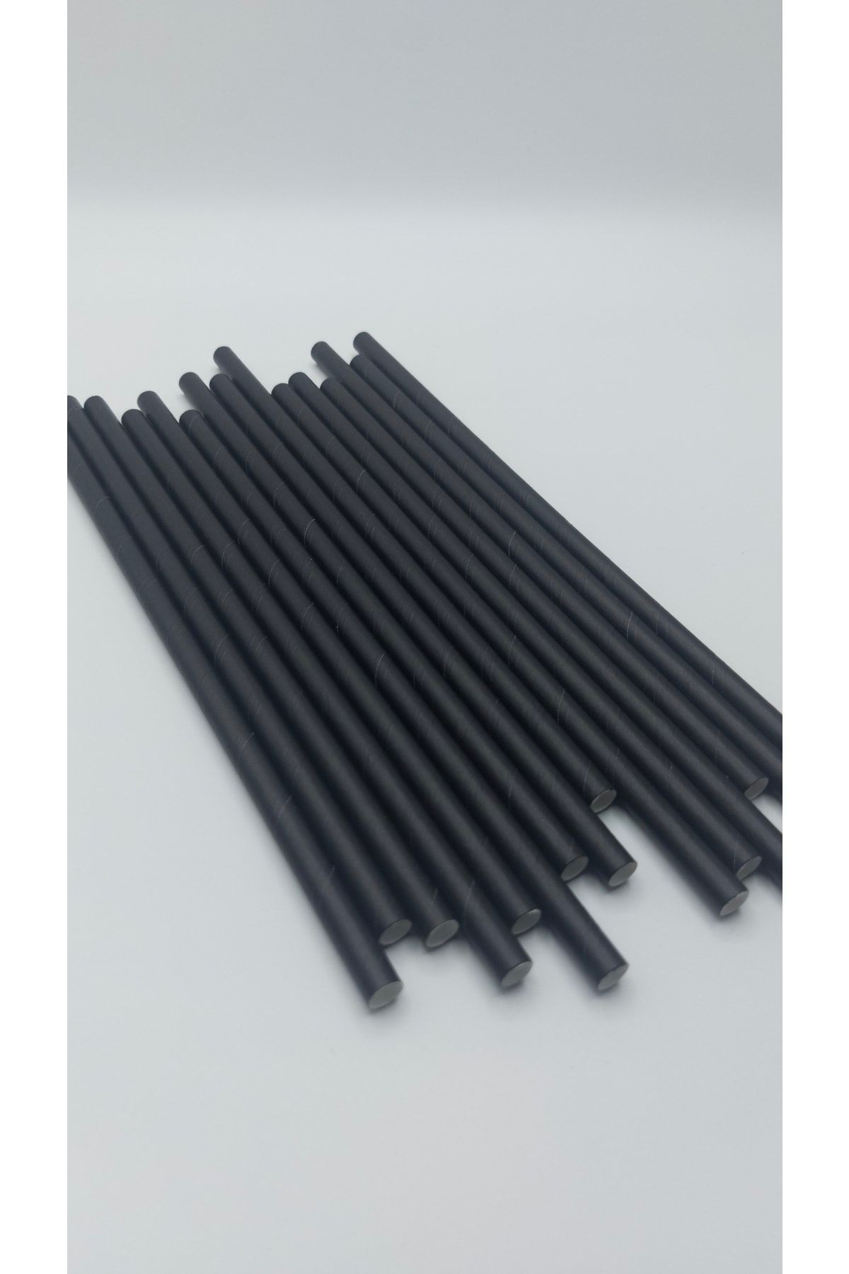 Pars Kağıt Pipet Siyah 100 Adet 8 Mm *24 Cm- Doğayla Dost Geri Dönüştürülebilir Kağıt Pipet-kalın Pipet