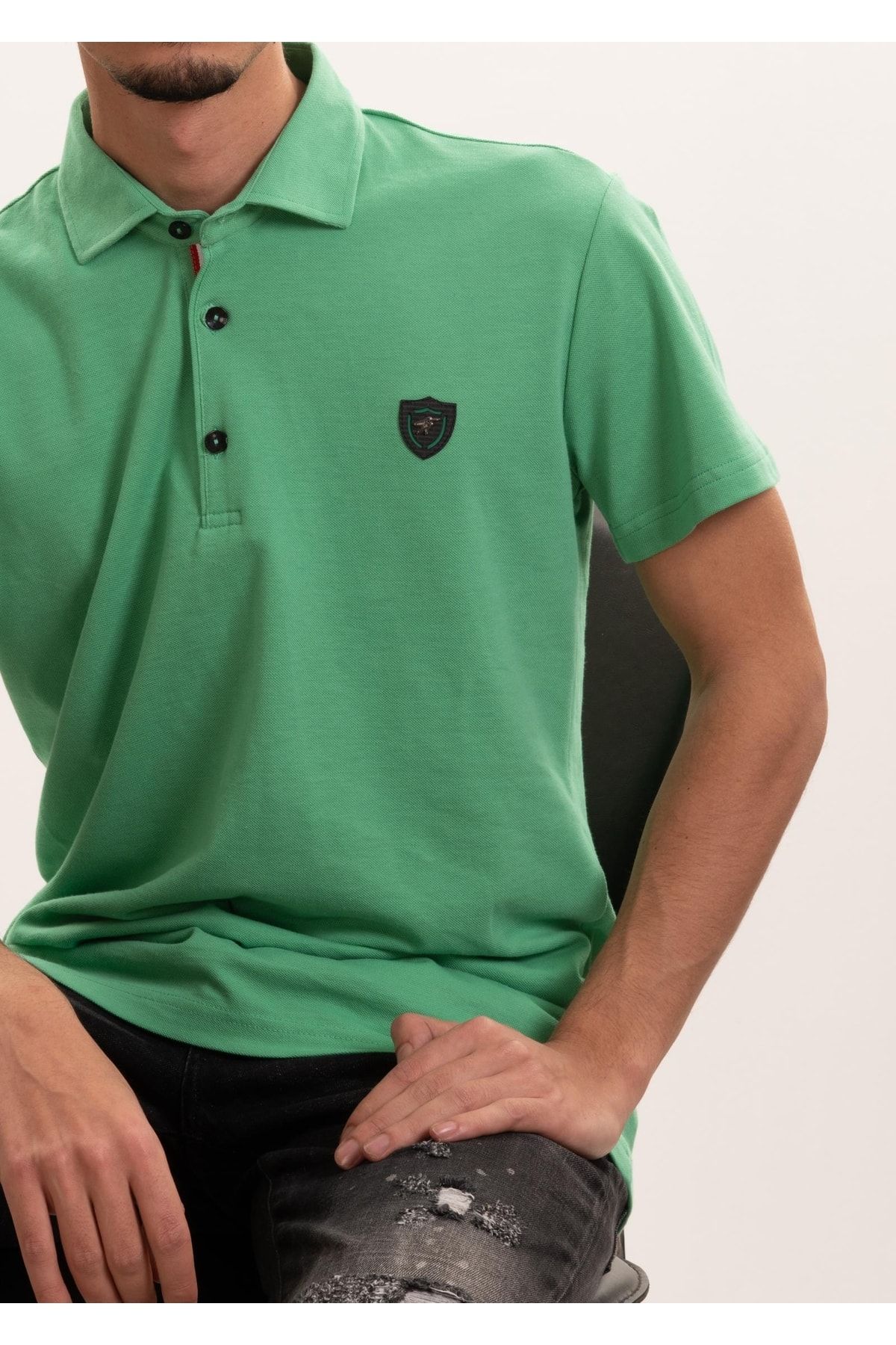 Mondo Armalı Polo Yaka Yeşil T-shirt