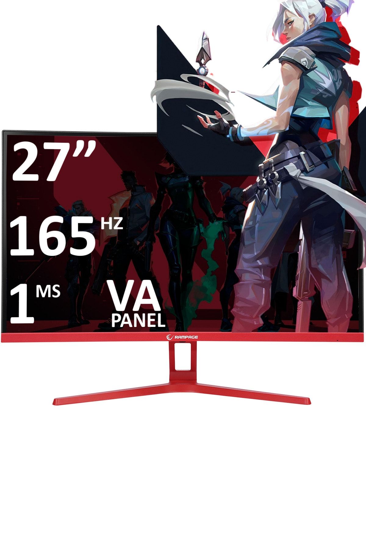 Rampage Compact Cm27r165c 27 165hz 1ms Csot Va Full Hd Freesync Pc Curved Oyuncu Monitörü