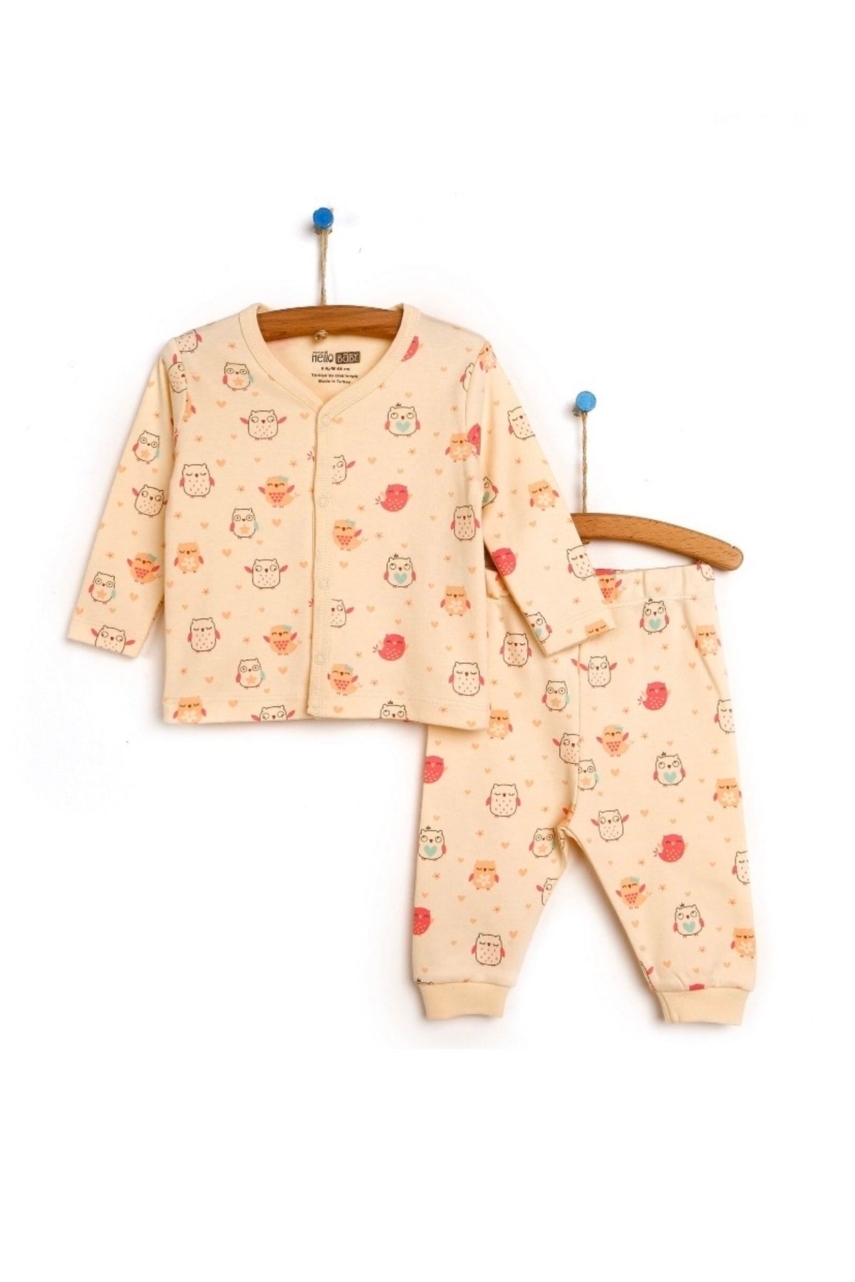 HelloBaby Basic Kız Bebek Çıtçıtlı Pijama Takımı