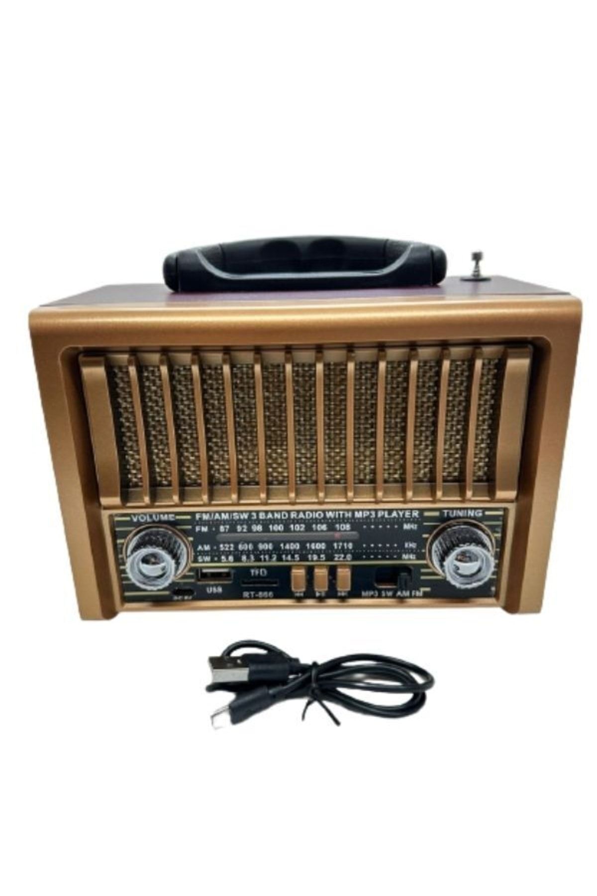 ataşbey Rt-866 Nostalji Müzik Kutusu, Bluetooth, Usb/sd/aux/fm 3 Band Radyo Tws