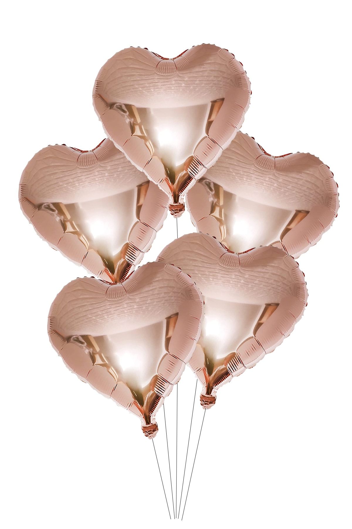 Parti Dolabı 5 Adet Rose Gold Folyo Kalpli Uçan Kalp Balon (bakır) Romantik Evlilik Teklifi